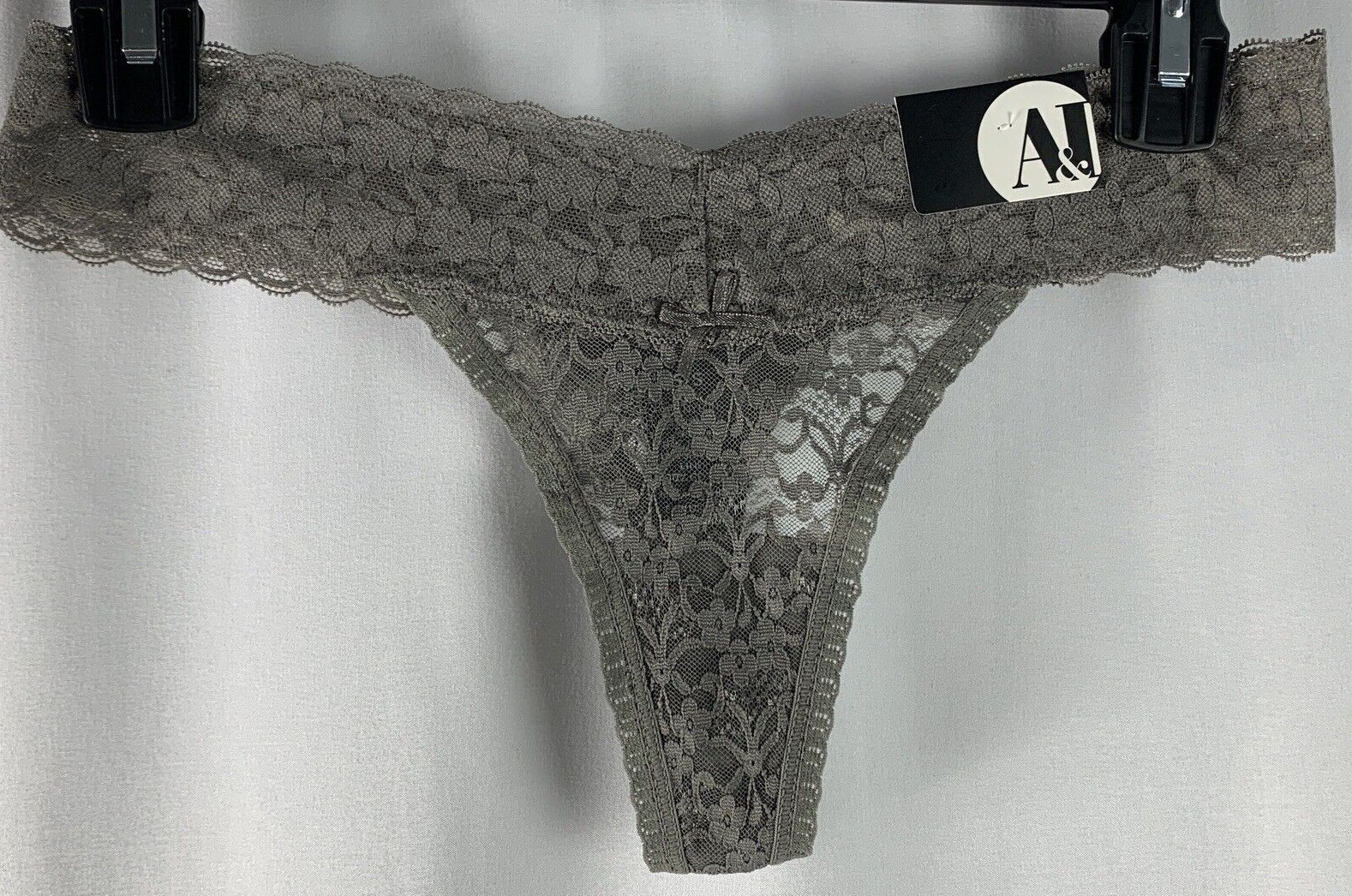 A&I Women’s Charcoal Lace Thong Panties – Choose Size