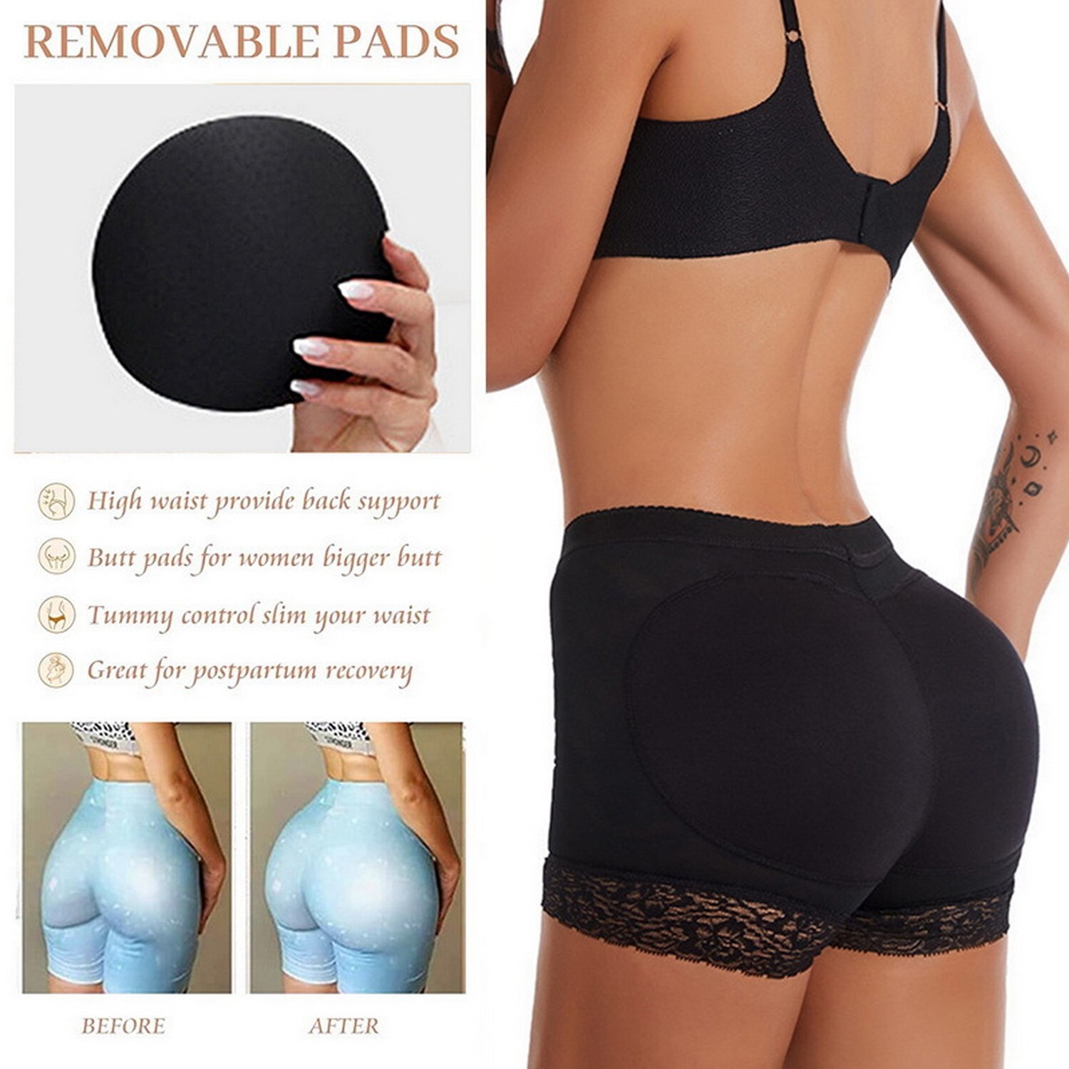 Women Butt Lift Fask Ass Hip Enhancer Booty Underwear Panties Padded Shaper US
