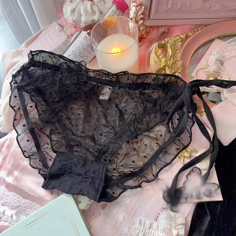 Japanese Sweet Girls Sheer Panties Briefs Princess School Transparent Underpants