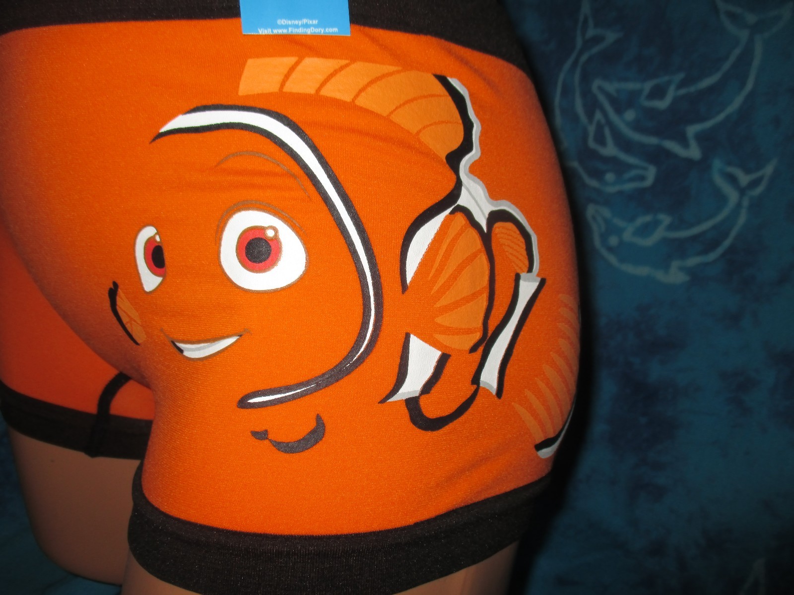 nwt Disney Pixar Finding Nemo Dory Clown Fish Orange Black Boyshorts Panties L