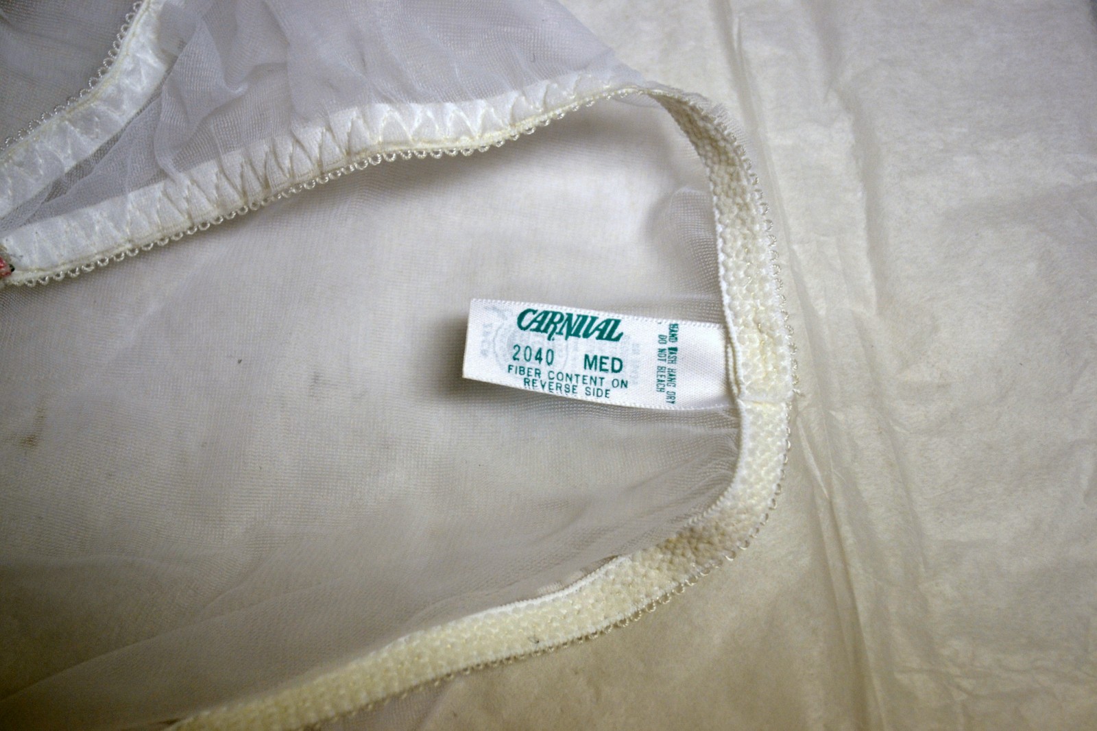 VINTAGE by CARNIVAL SILKY WHITE BIKINI PANTIES M 24-28 New in Box 1980’s