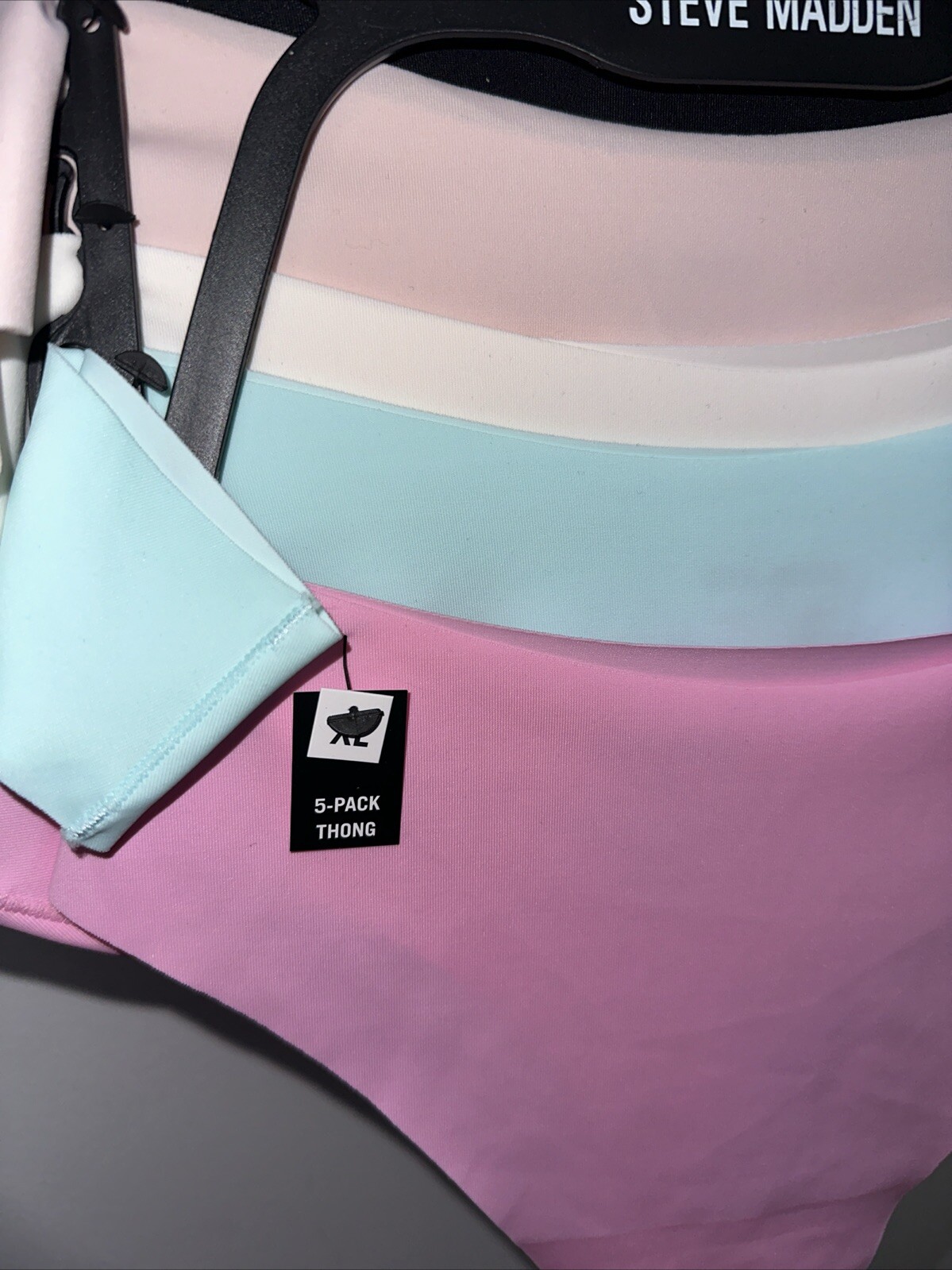 STEVE MADDEN Size: XL – 5 Pack No Show Thong Panties 🛍️ 82% Nylon-18% Spandex