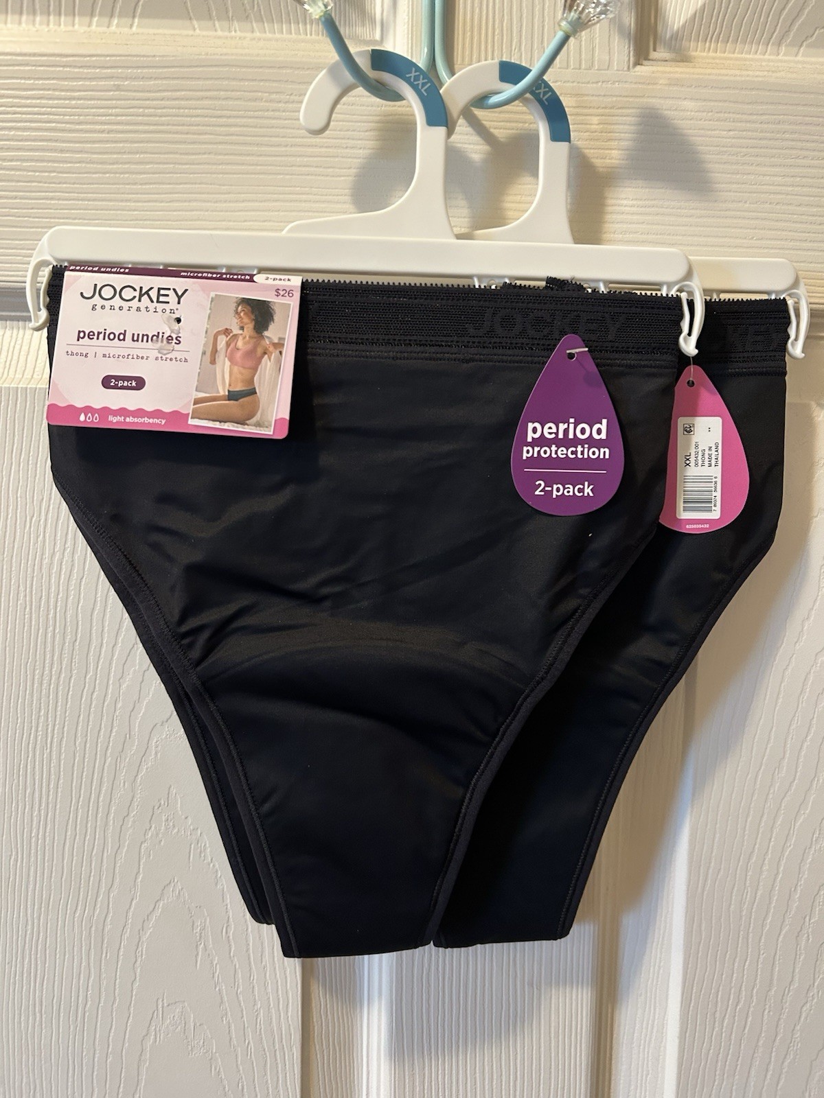 Jockey Generation XXL (2X) Black Period Protection Thongs Period Undies Lot Of 4