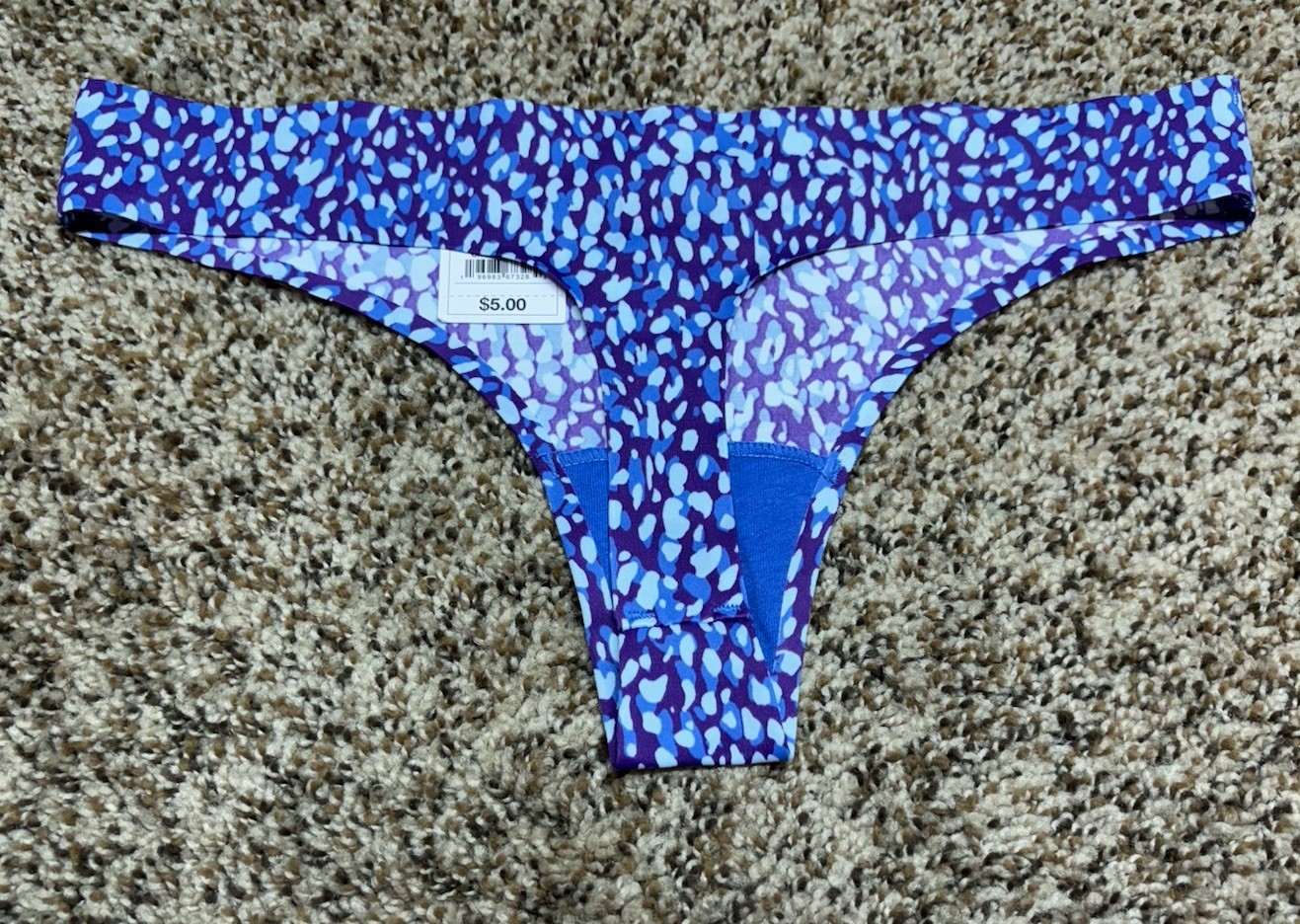 Auden Purple/Multi-Color Bonded Edge Thong. Size: S (4-6).