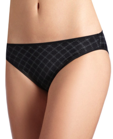 Rosa Faia BLACK PRINT 1442 Twin Women`s Brief, Size 6, NWOT