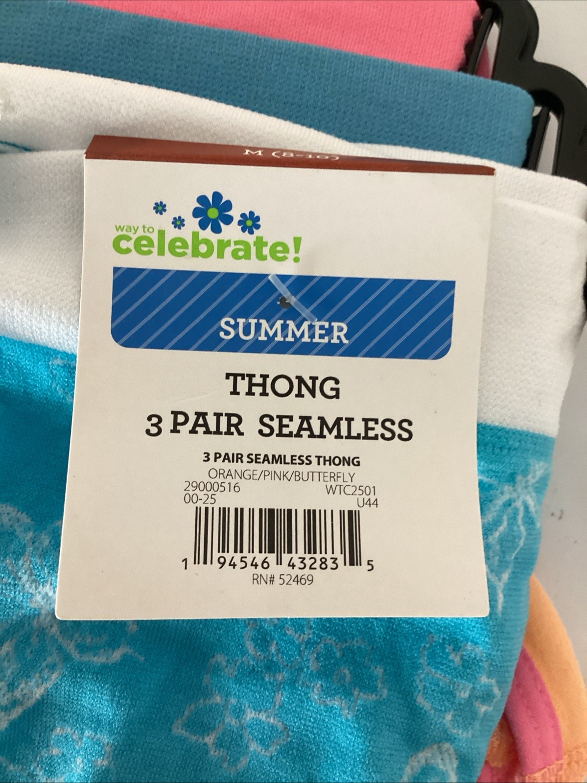 CELEBRATE! SUMMER 3-Pack SEAMLESS THONG Panties Sz. M *