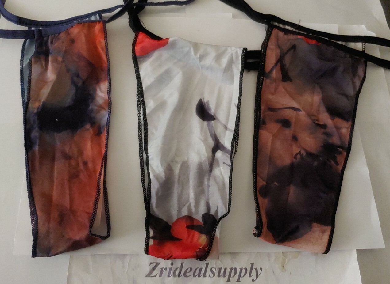 Women’s Classy Thongs Black ,Blue ,While Yellow mix color SIZE SMALL New 3 PACK
