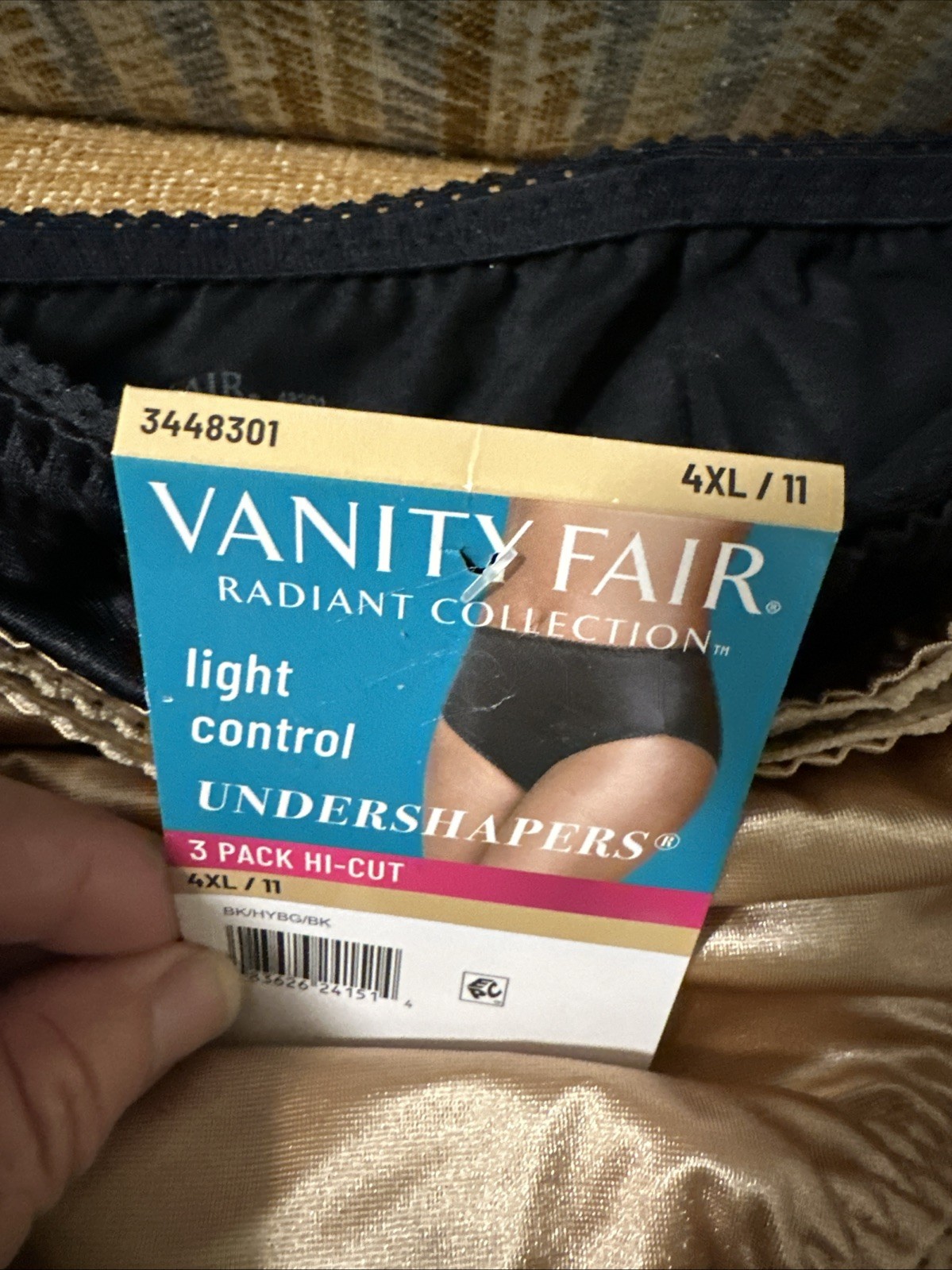 Vanity Fair Radiant Collection Undershapers Underwear-6 pair Black + 4XL/11 NWT