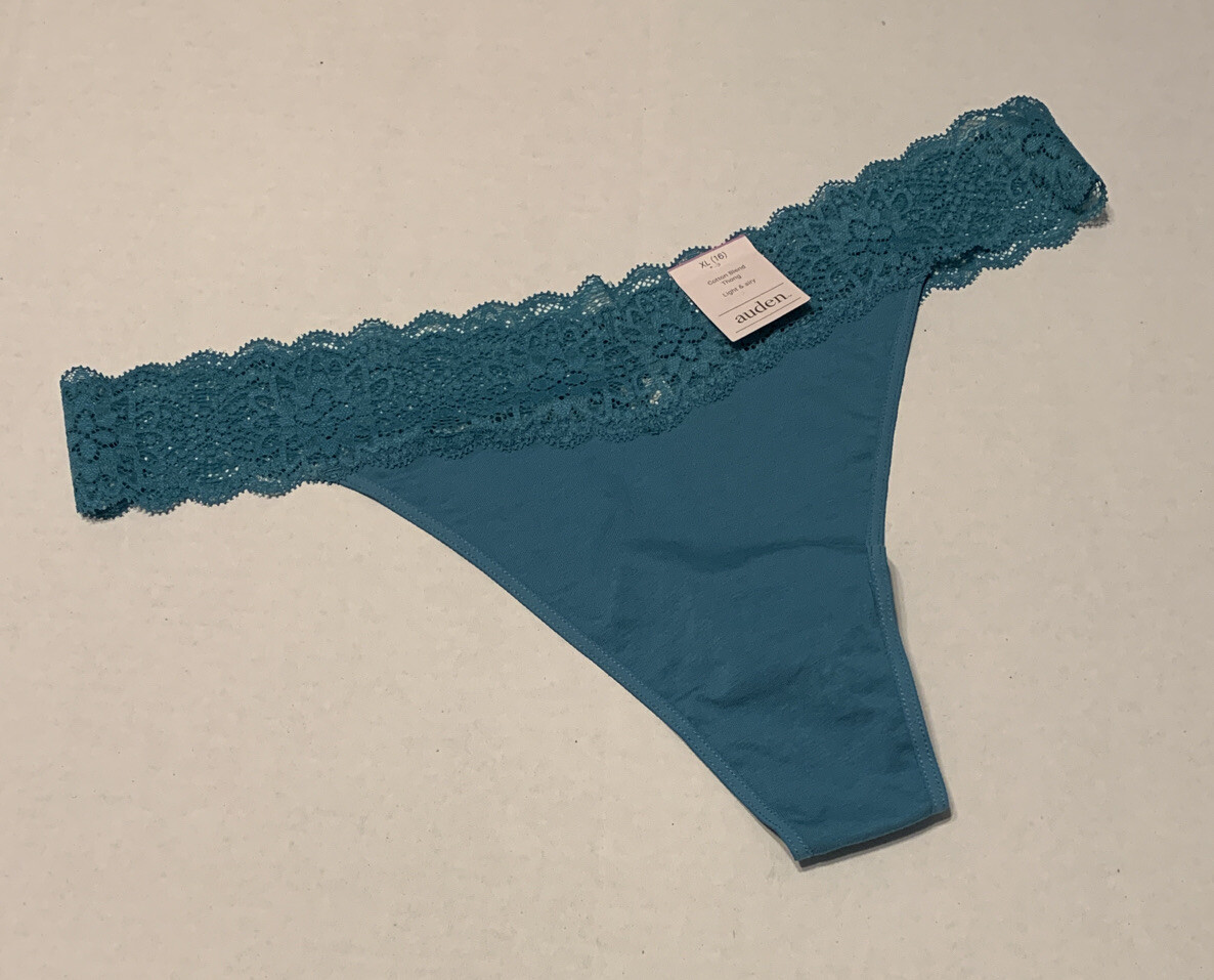Auden Women’s Cotton Blend Thong Light & Airy Panties Size XL 16 Lot Of 3 New