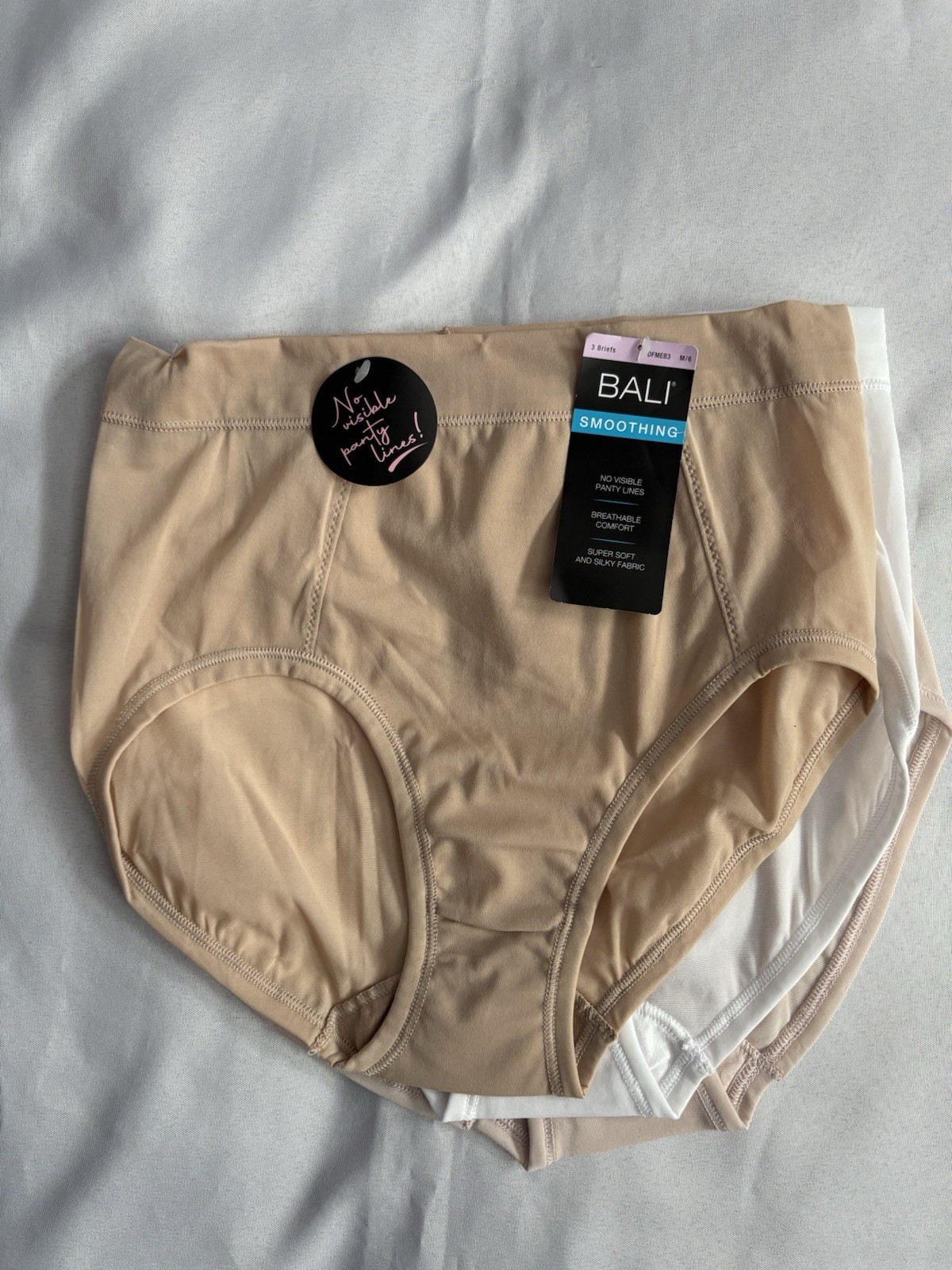 NEW Bali One Smooth U Ultra Light Hi-Cut Panty Nylon 3 Pair DFMEH3 Size Medium