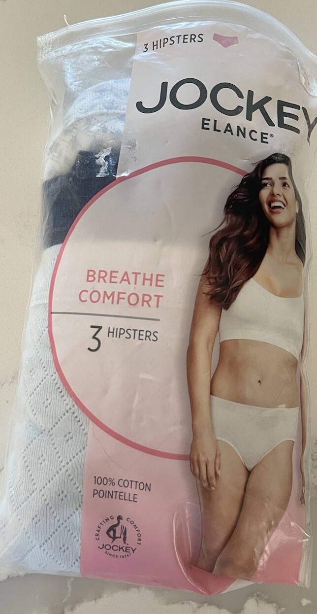 Jockey Elance 3 Breathe Comfort Hipster Panties Blues , Print Size 10/ 3X