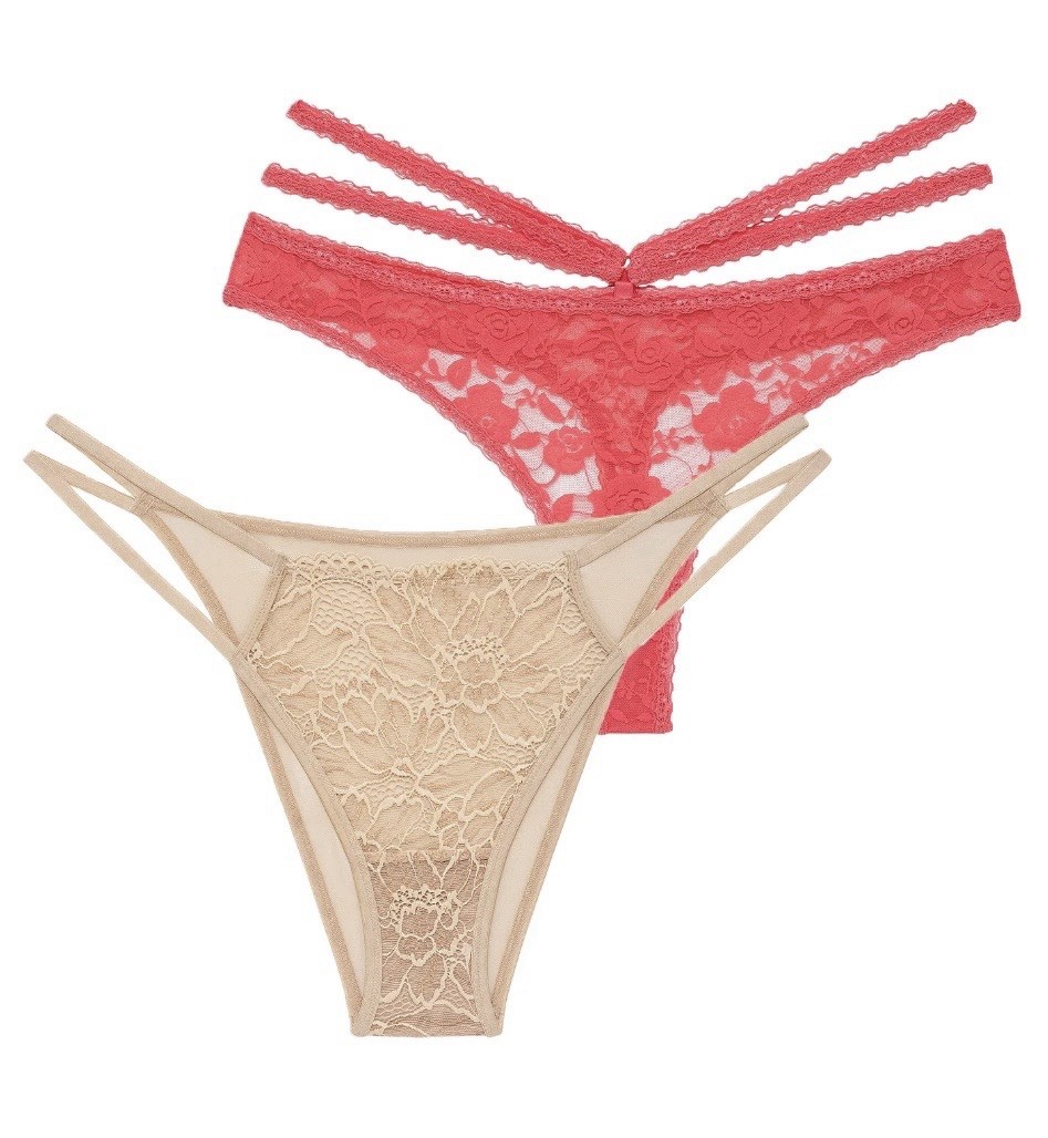 Adore Me Women’s Marley Strappy Thong & Elizabeth Brazillian Underwear~2 Pk~NWT