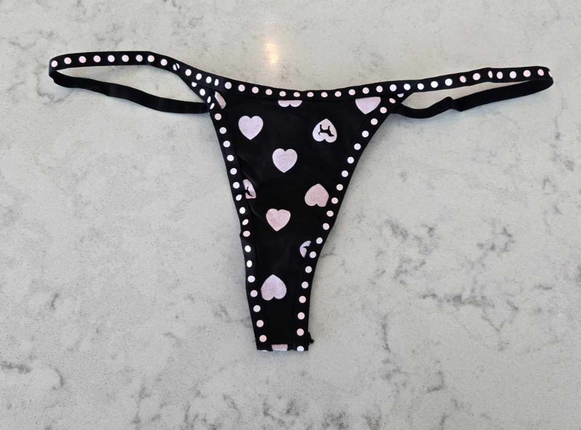Victoria’s Secret PINK Cotton Micro Thong – M – VS Black Panty NWT