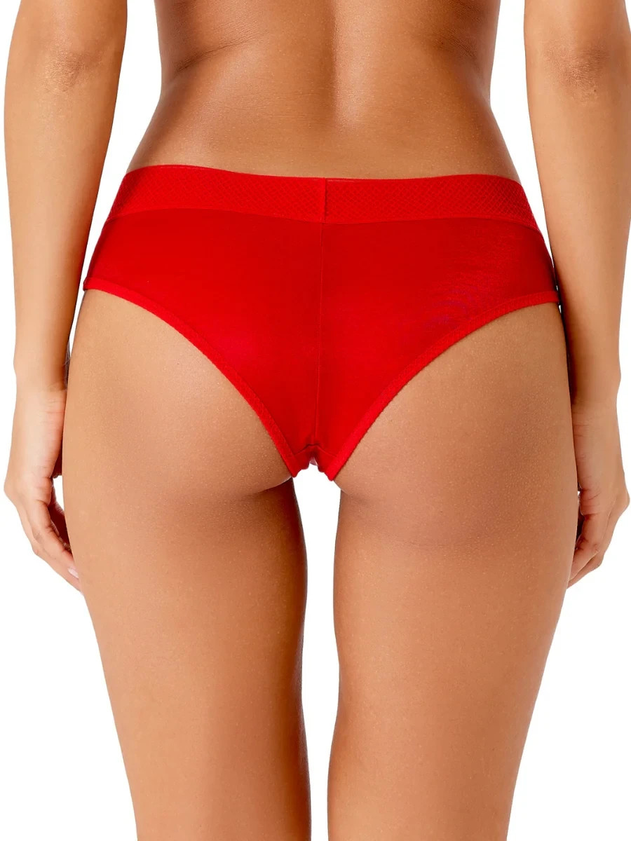 Gossard Glossies Cheeky Shorts in Red Size Small UK 10-12 FREE P&P