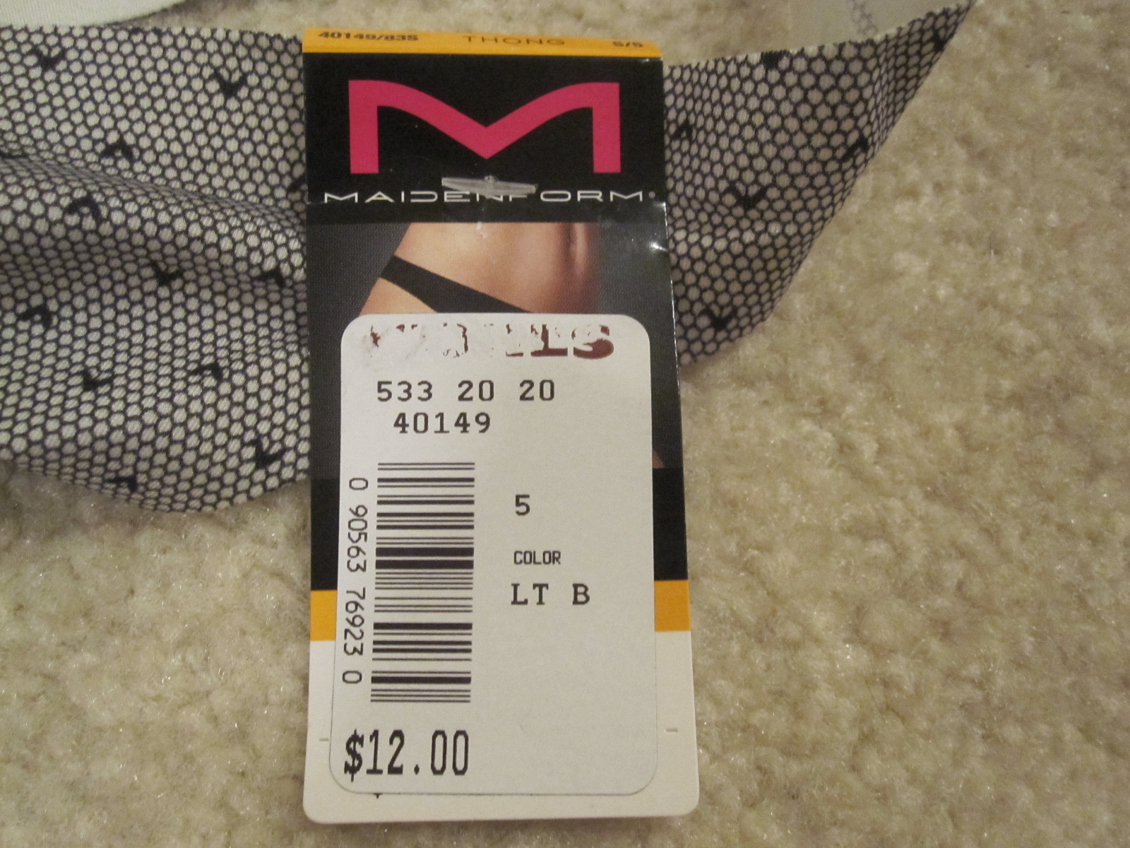 Maidenform ladies panties comfort devotion thong size 5 S new style# 40149