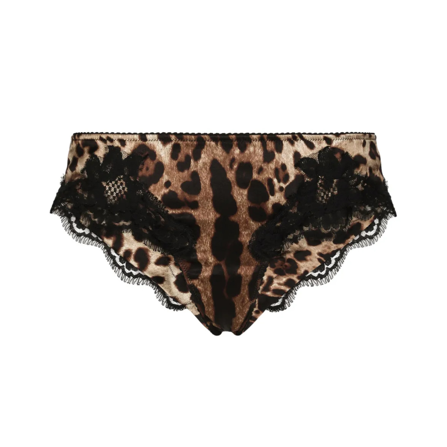DOLCE & GABBANA Womens Brief Sheer Panel Lace LEOPARD Knickers Size XL RRP 235