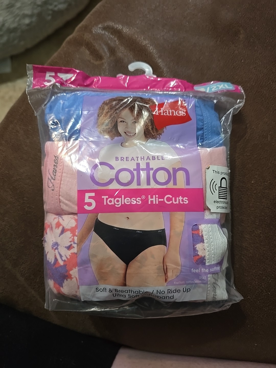 Hanes Cotton Hi-Cut Panties Underwear Sz 9 2XL Breathable Tagless Signature 5 Ct