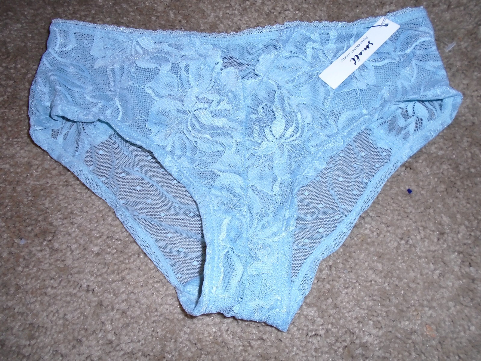 BootayBag pale green floral lace boyshort (cheeky) panty NWT S 5
