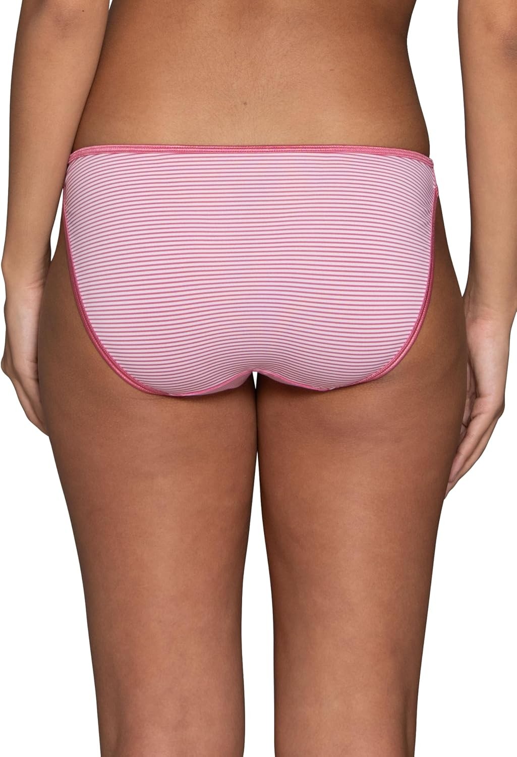 4 Pack Vanity Fair Illumination String Bikini Panties Rosy Stripe Sz 7 NWT