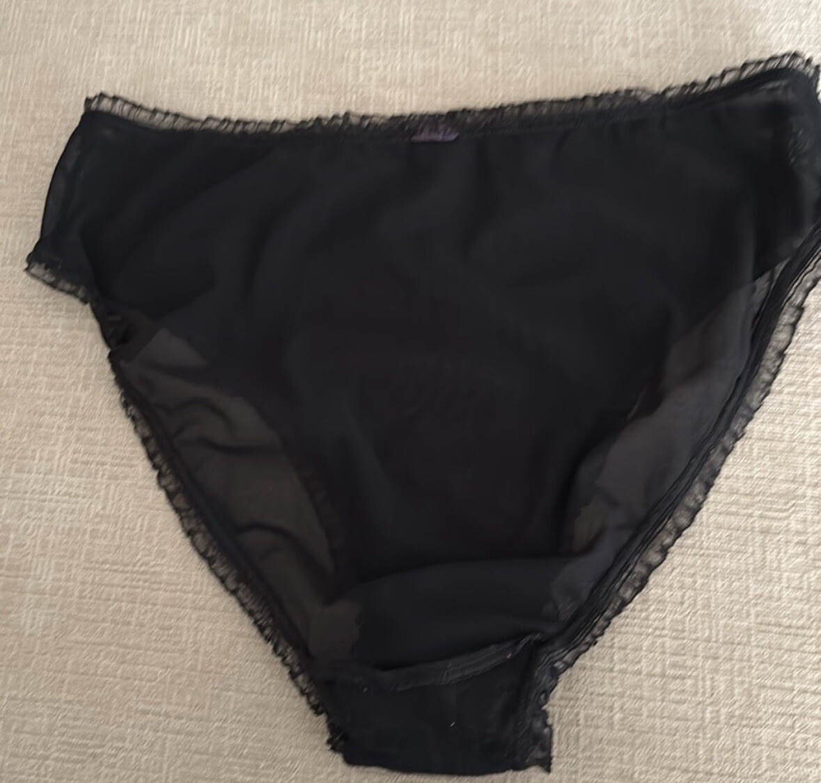 Classic, simple, and beautiful black mesh high rise brief panties size M