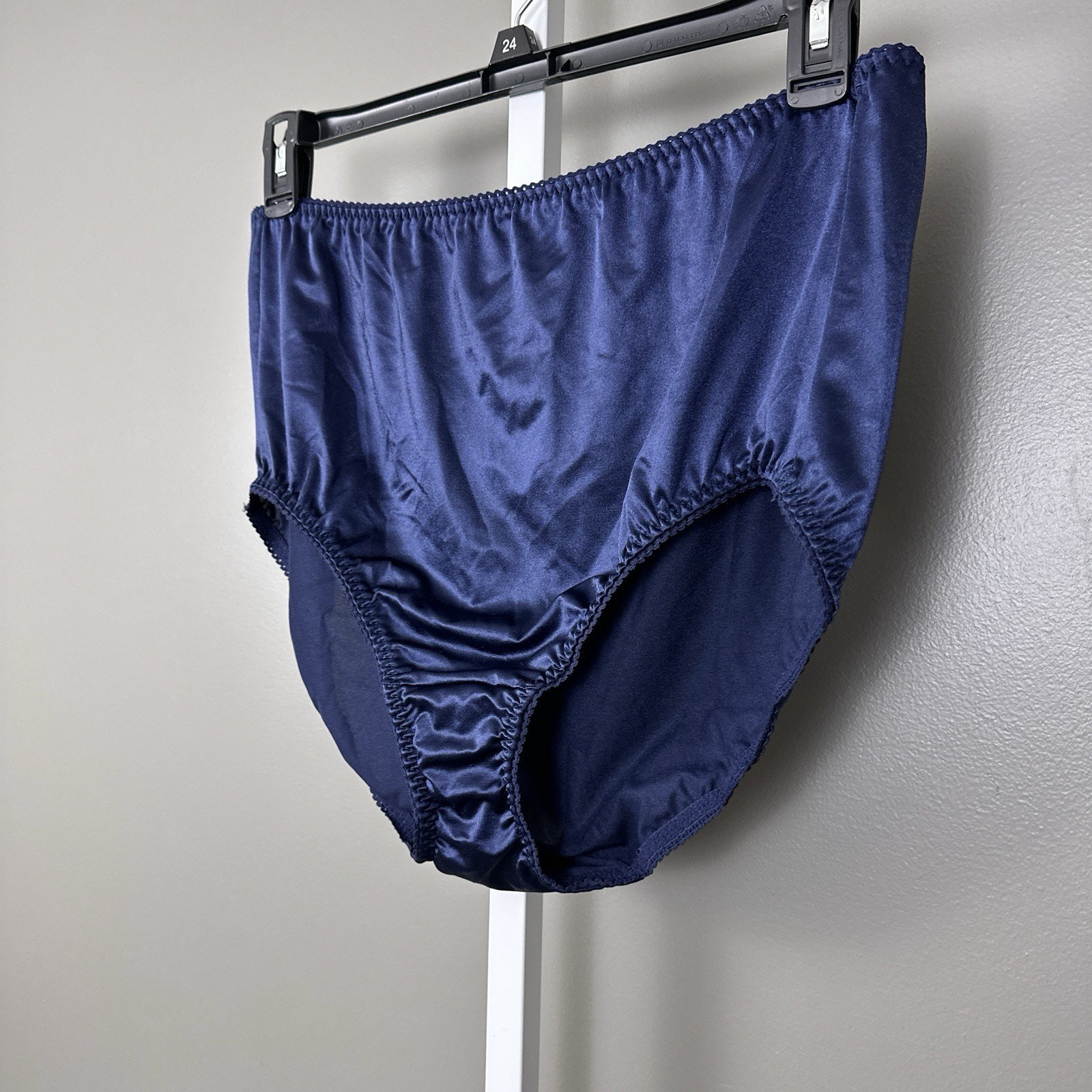 Vanity Fair Shiny Nylon Control Support Panty Size 11 4XL Dark Blue 40301 Silky