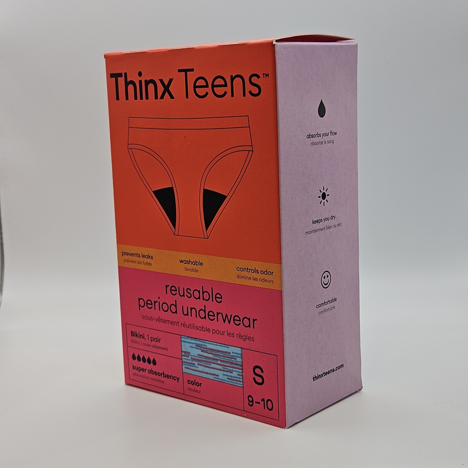 Thinx Teens Super Absorbency Cotton Bikini Period Underwear Small Hologram