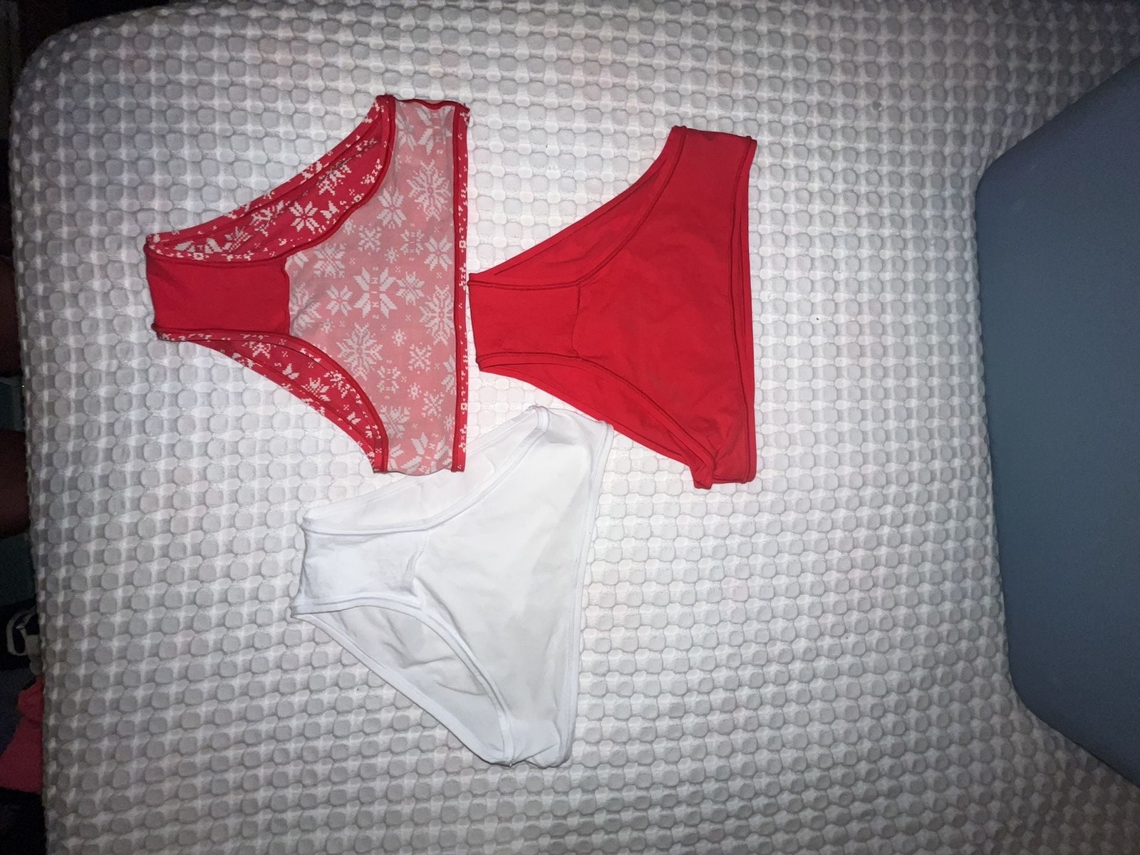 SKIMS Holiday Snowflake Print Seamless Mid-Waist Briefs, 3-Pack
