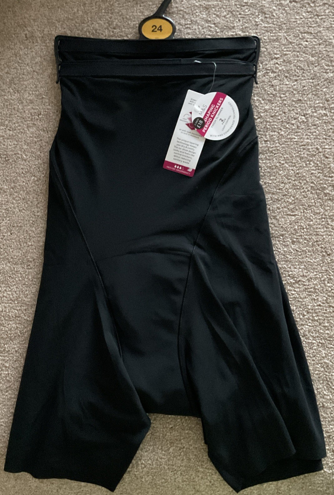 RRP £18 M&S 2 Pack Size 24 Shaping Period Thigh Slimmer Knickers Black