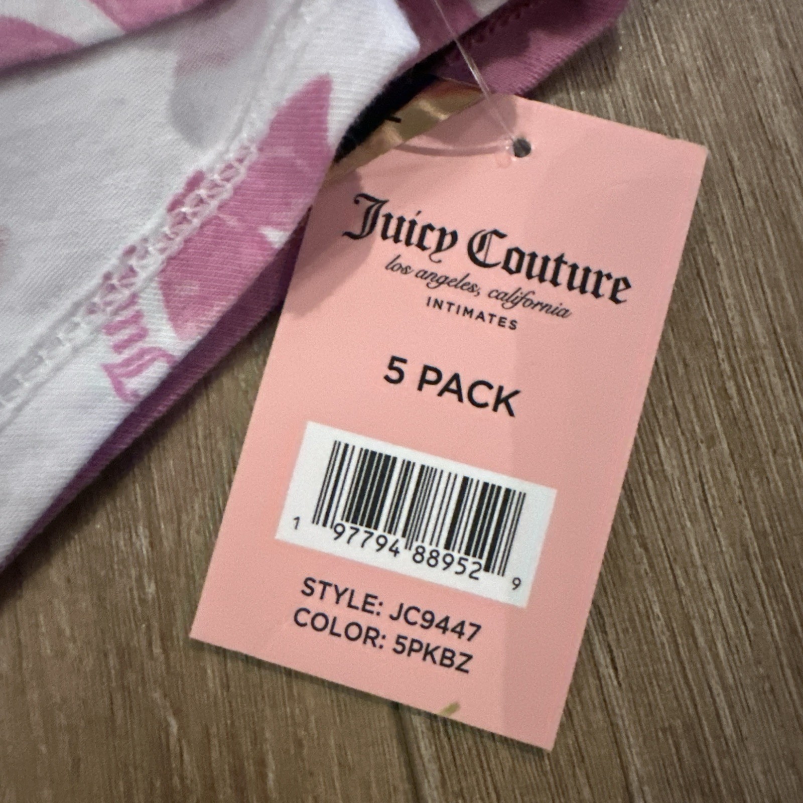 Juicy Couture Women’s 5 Pack Bikini Underwear Panties Bows Logo XL