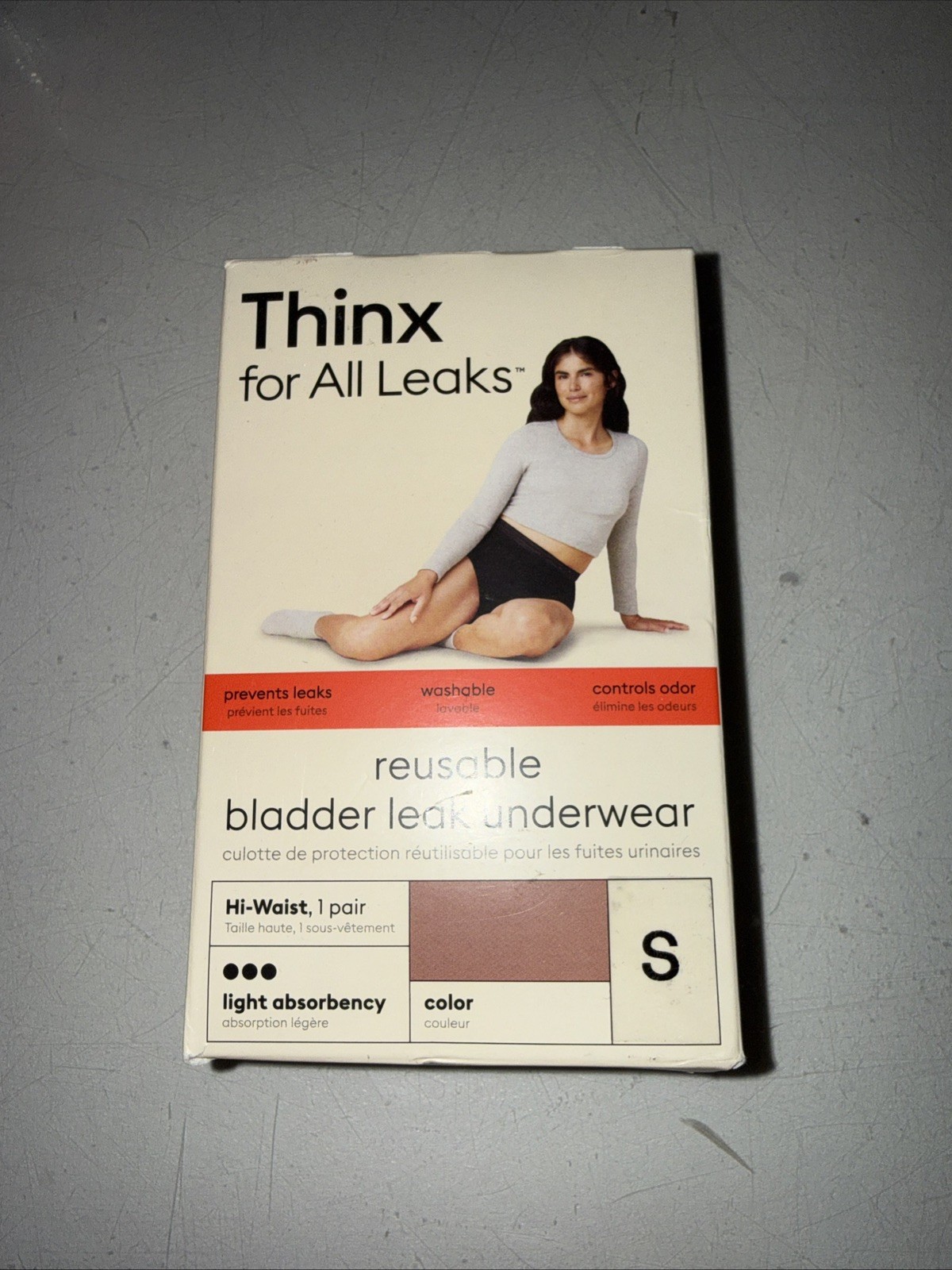 Thinx Leaks Underwear Reusable Bladder Leak, Hi-Waist, Light Absorbency SMALL