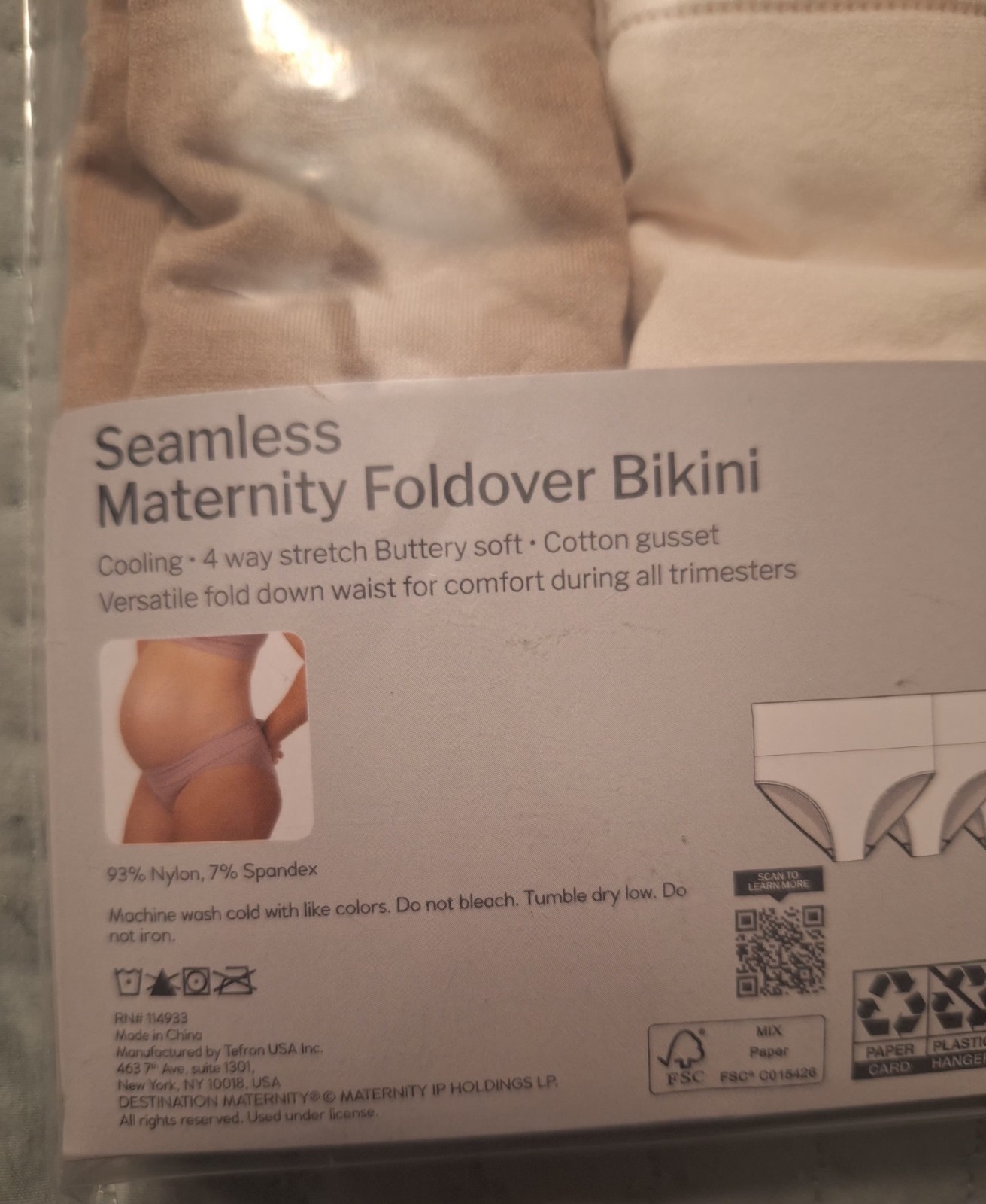 Destination Maternity Seamless Maternity Foldover Bikini Panty 3 Pack Size Small