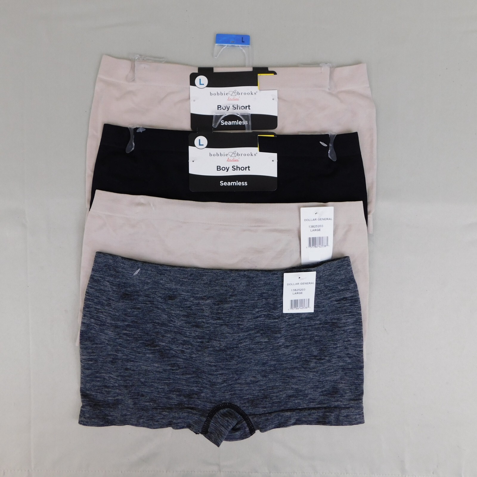 4pc Lot Bobbie Brooks Seamless Microfiber Boyshort Panties 7, Large