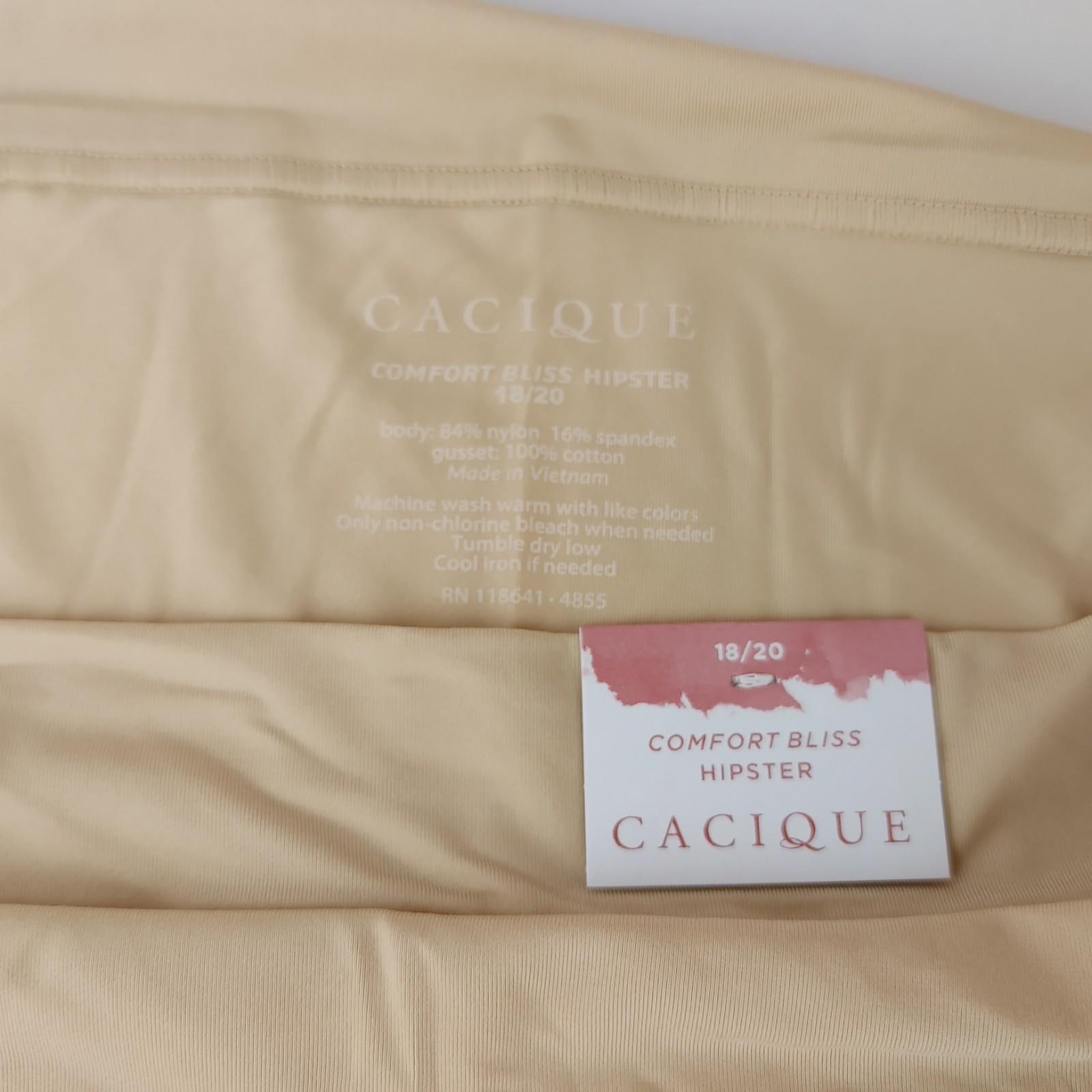 LANE BRYANT CACIQUE COMFORT BLISS HIPSTER 18/20 PLUS PANTY SOLID NUDE CAFE