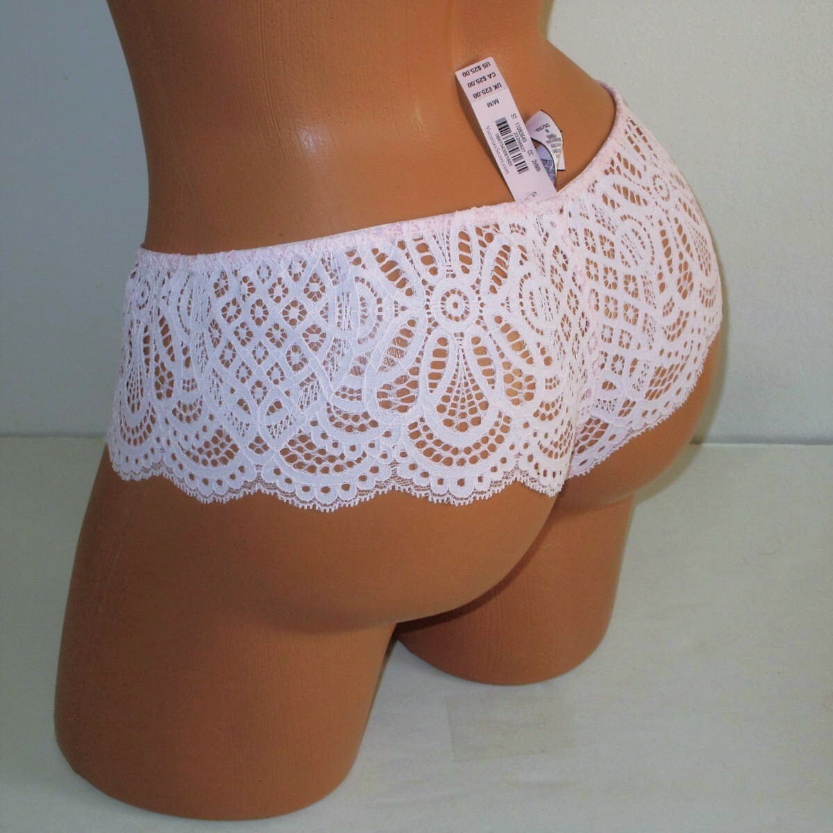 Victoria Secret Dream Angels Wide Side Thong Size M Light Pink Crochet Lace $25
