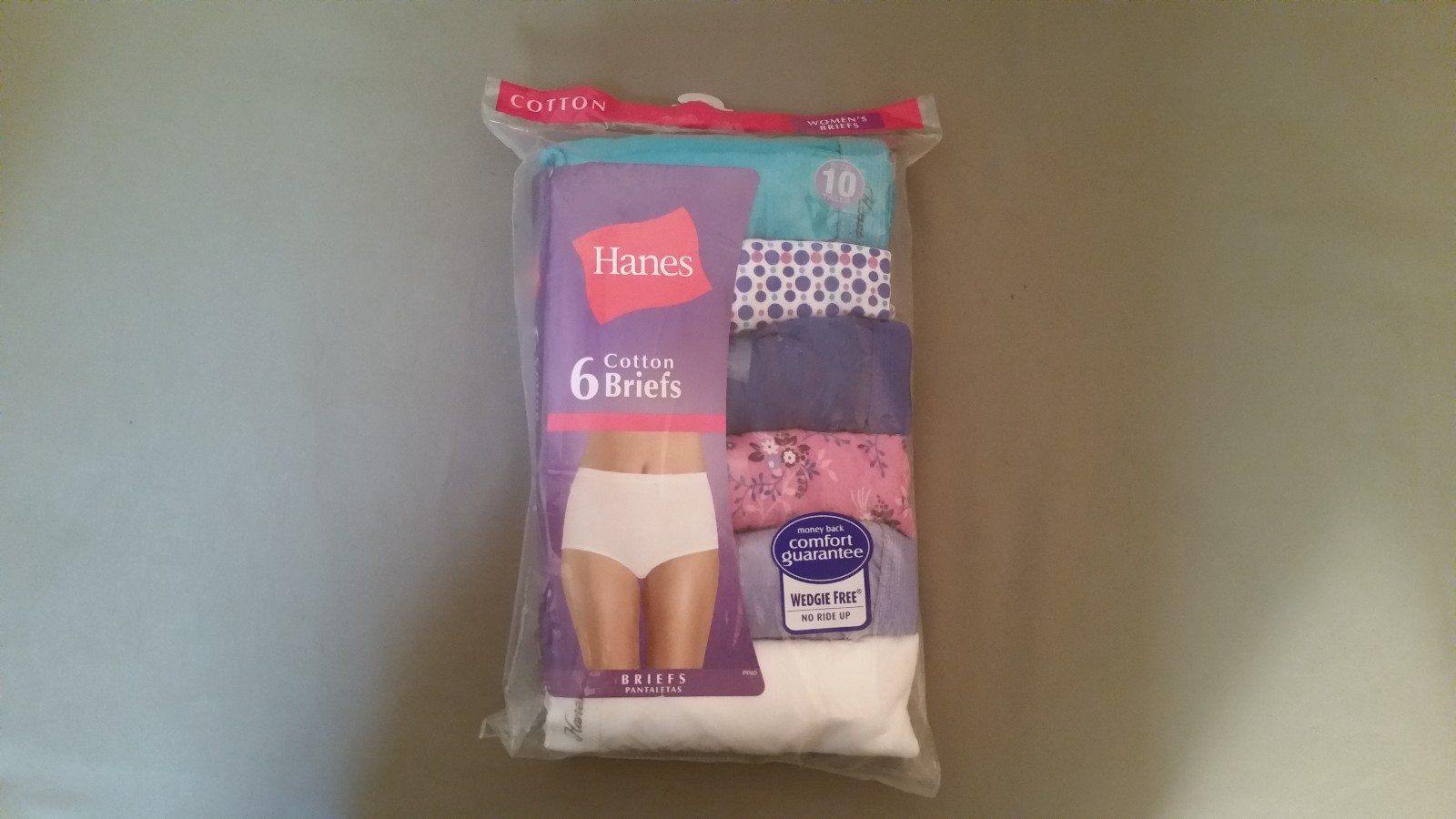 new womens hanes 6 cotton briefs. assorted colors