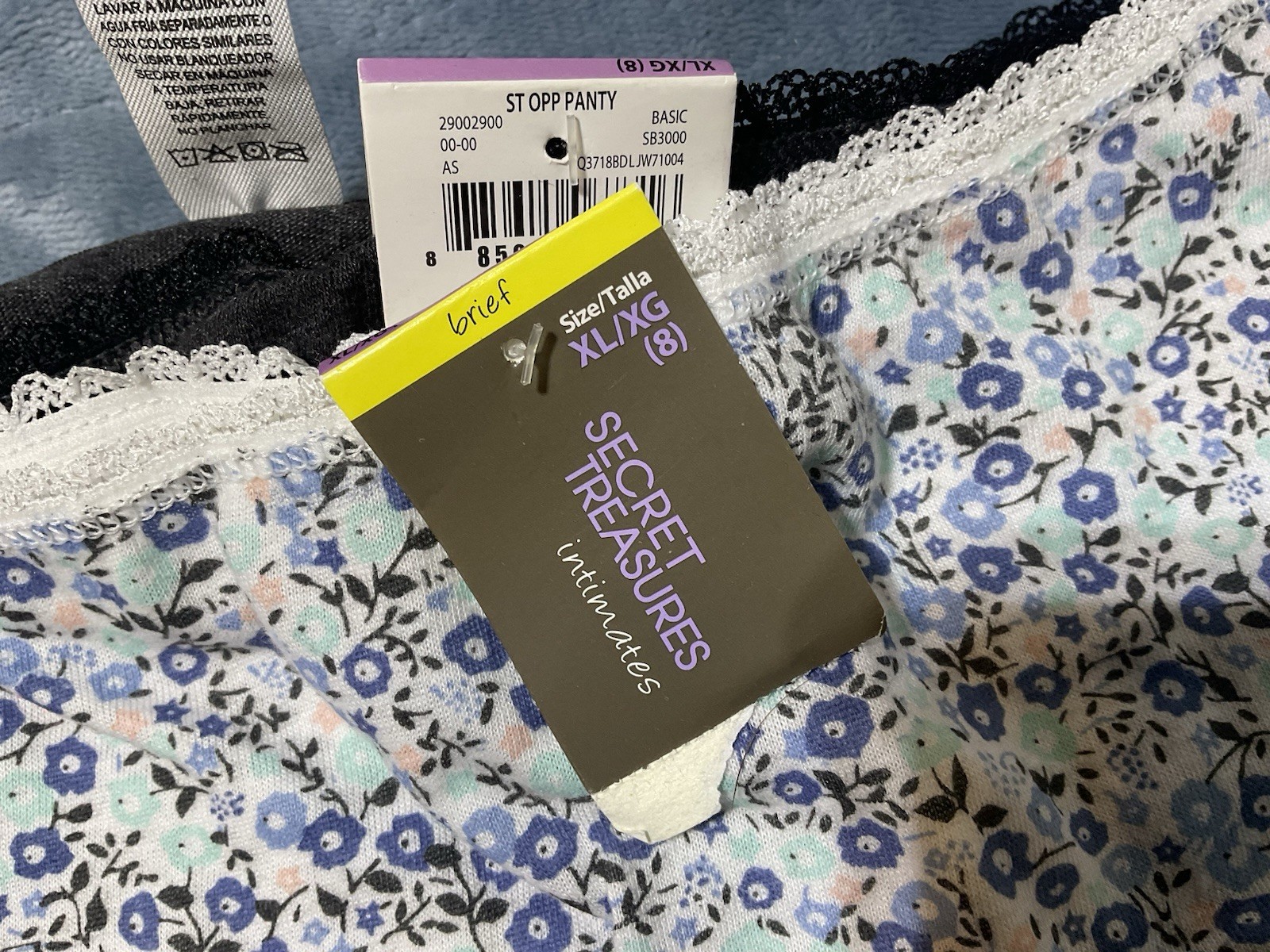 =NWT 3 Pair Woman’s Secret Treasures Briefs ￼ Size Xl –8 Panties underwear
