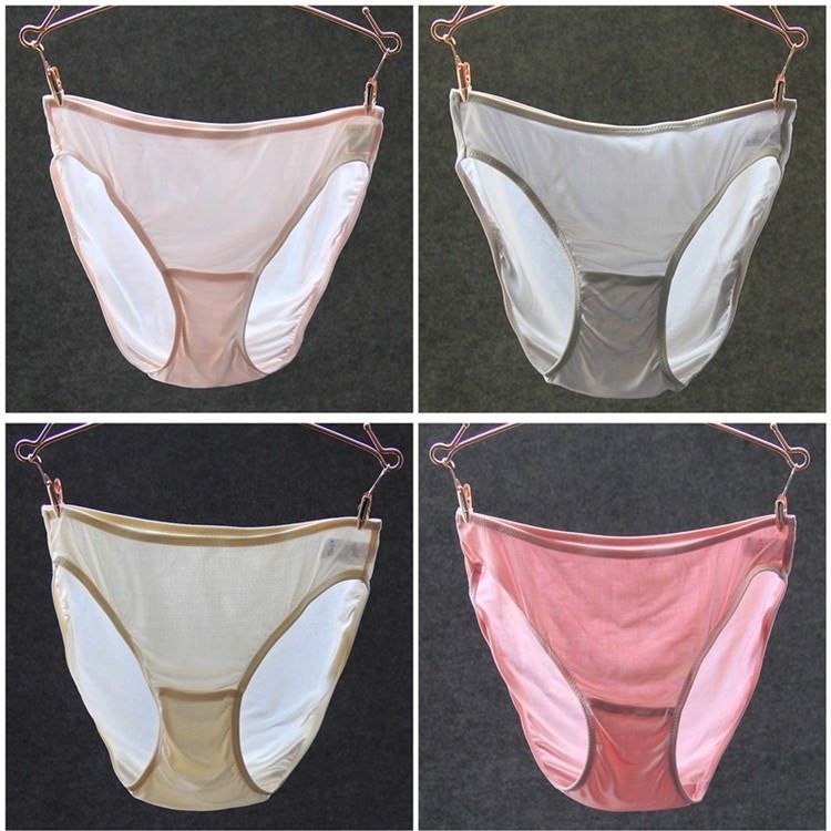 Ladies 100% Silk Knitted Briefs Panties Underwear Lingerie Knickers Breathable