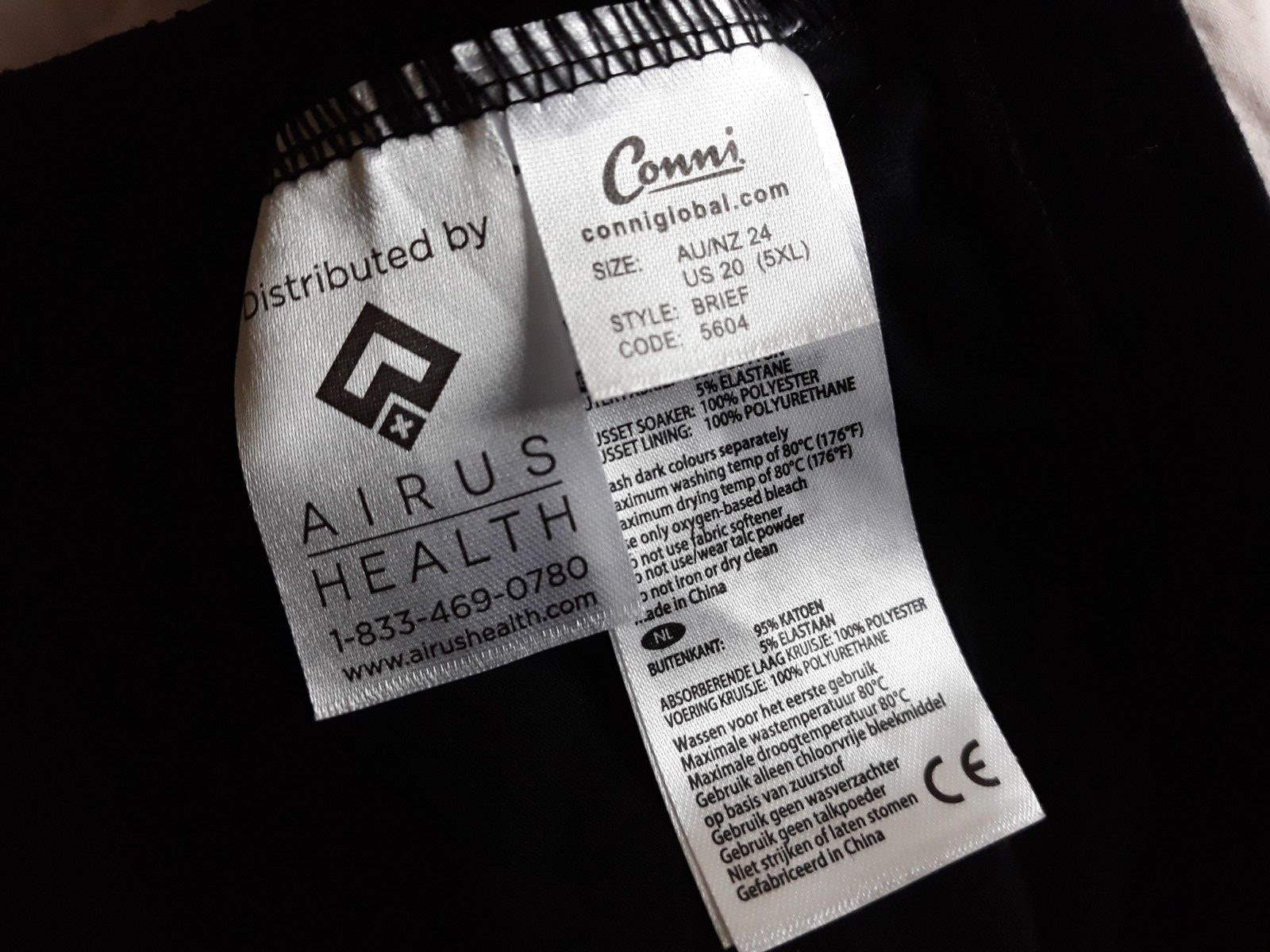 Conni Underwear With Purpose Waterproof Black Women’s Sz16 Waist 38″ NEW #7