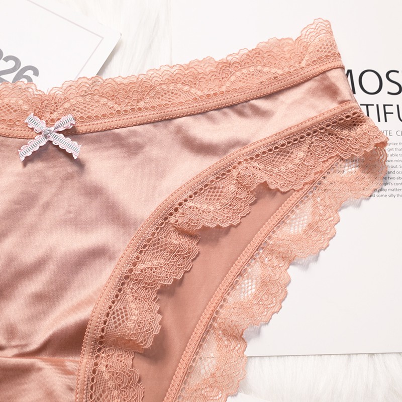Pack Of 5 Sexy Womens Lace Satin Panties Underwear Brief Ladies Lingerie Hipster