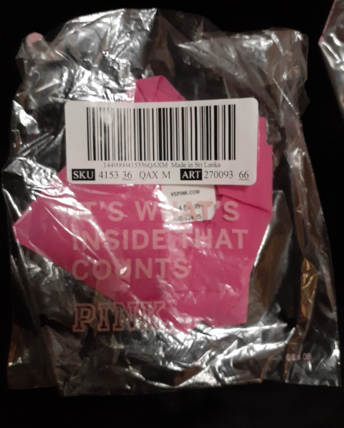 NIP Victoria Secret PINK No-Show Thong Panty- Ribbed -Pink Gossip-M