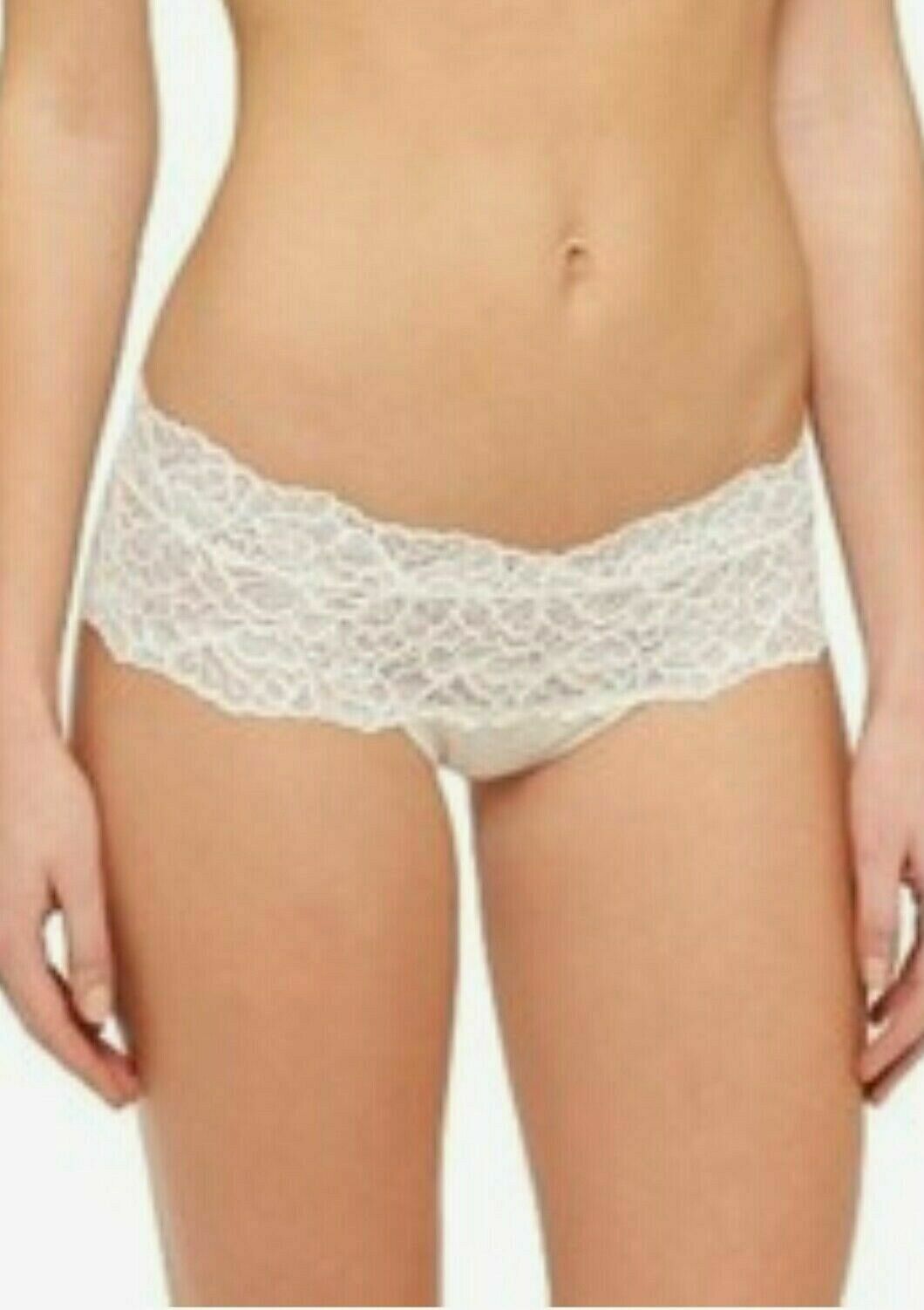 Xhilaration Womens Boyshort Size L XL Wide Lace Cheeky Almond Cream Panties NWT