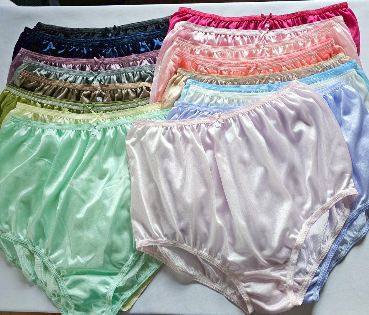 17 Big Underwear Nylon Granny Panties soft Silky Briefs Woman High Waist 42″-50″