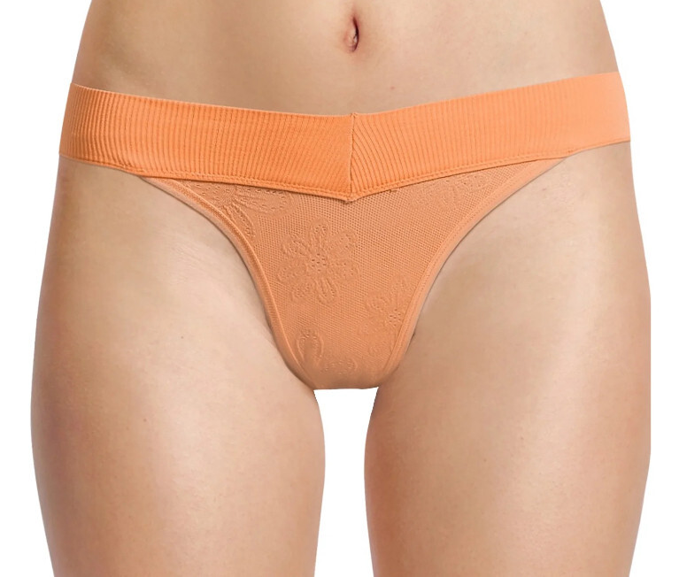 Women’s NOBO No Boundaries Ribbed Bikini S-XXL Orange Floral Panties Underwear