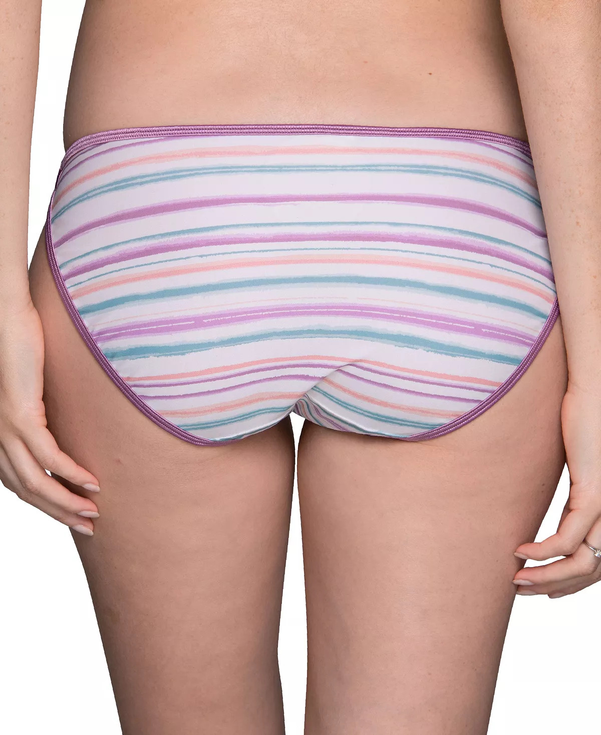 Vanity Fair Body Shine Illumination Organic Strip Print String Bikini Size 7/L