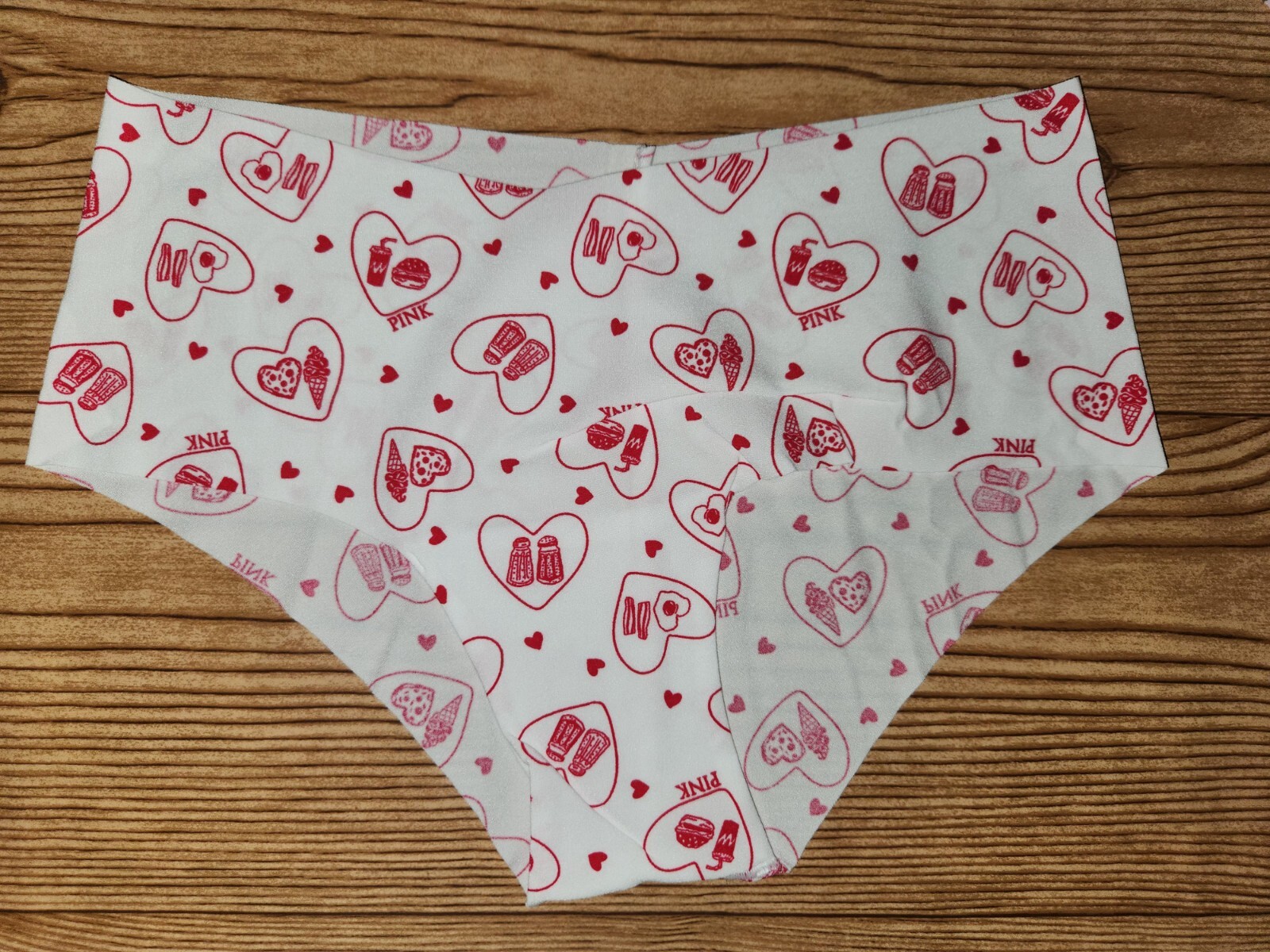 Victoria’s Secret PINK NoShow Cheeky Panties Size Medium Color White 🍔🍳🥓🍦🥤❤