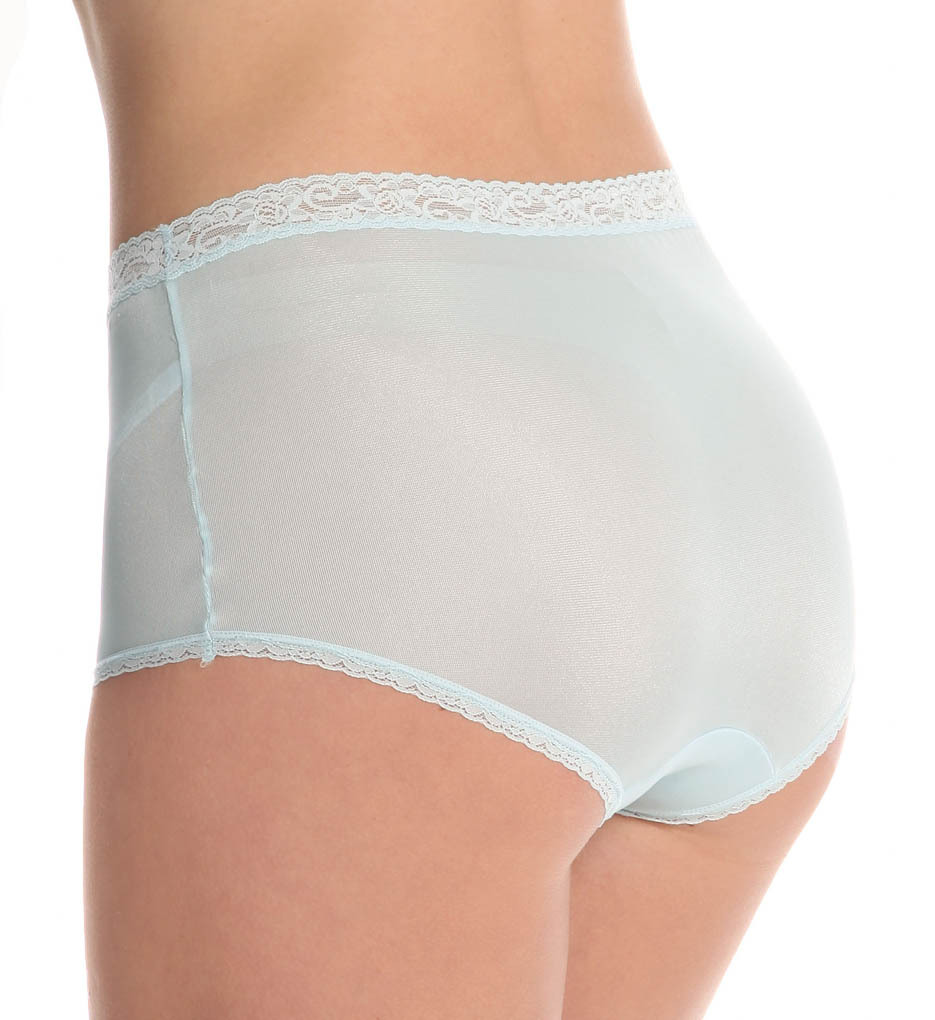 Lorraine 100% Nylon Full-Cut Lace Trim Blue Cloud Brief Super Plus Size 12/5XL