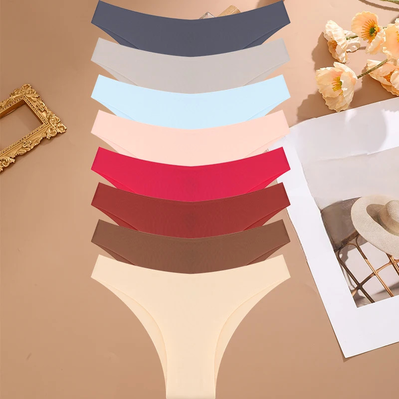 Seamless Low Rise Panties Women Brazilian Briefs Soft Stretch Comfort Fit 8 Pcs