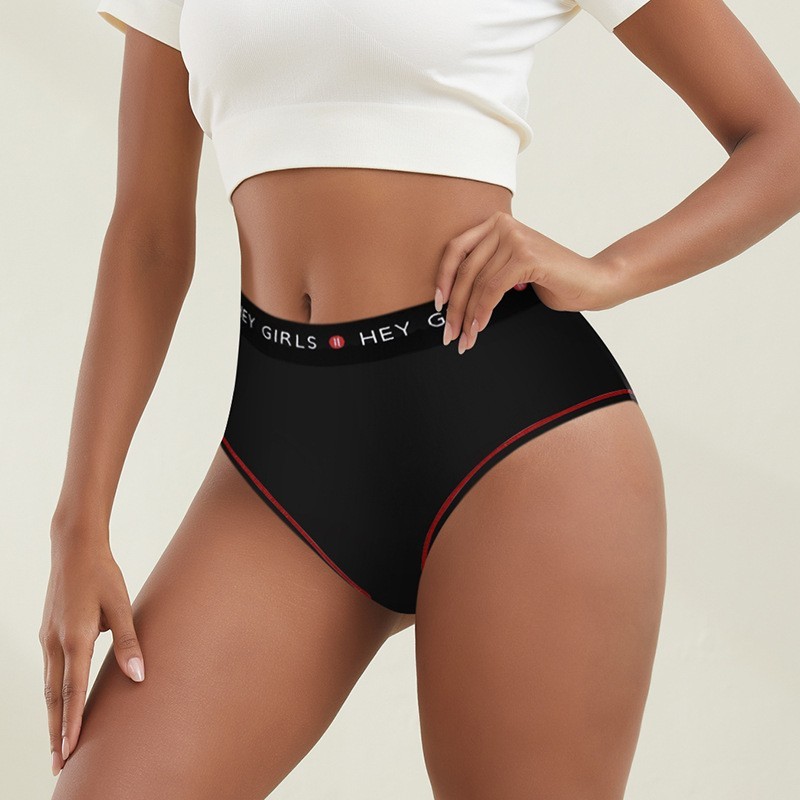 3 Pack Milk Silk Mid Rise Letter Print Bikini Panties Breathable Underwear S-2XL