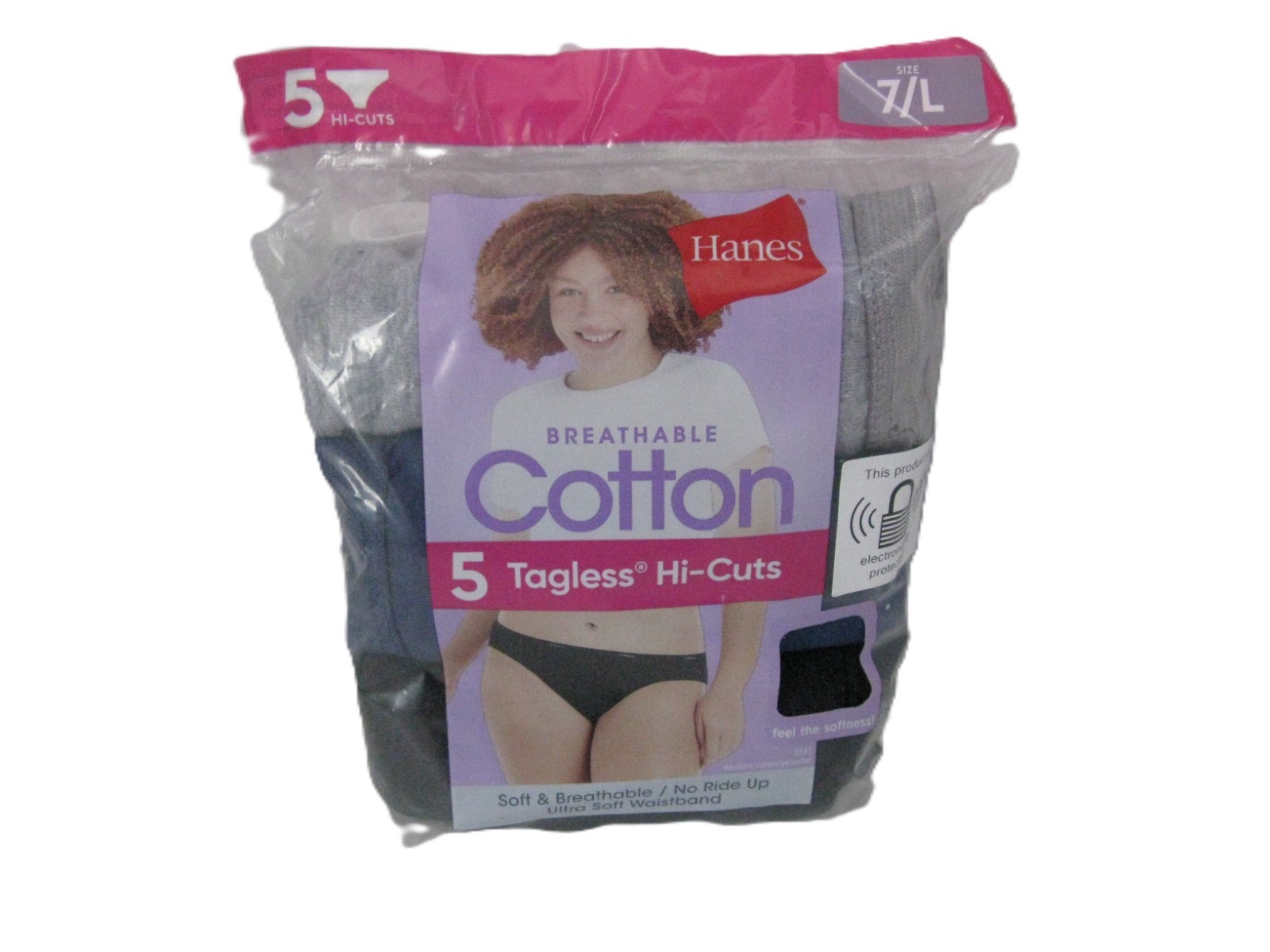 Hanes Womens Tagless Breathable Cotton Hi-Cuts 5-Pack Size 7/L NIP
