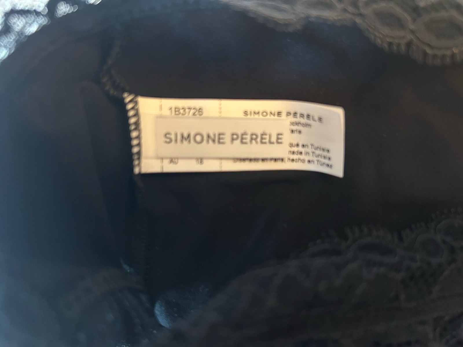Simone Perelman Brief NWT Black Lace Size 5/XL